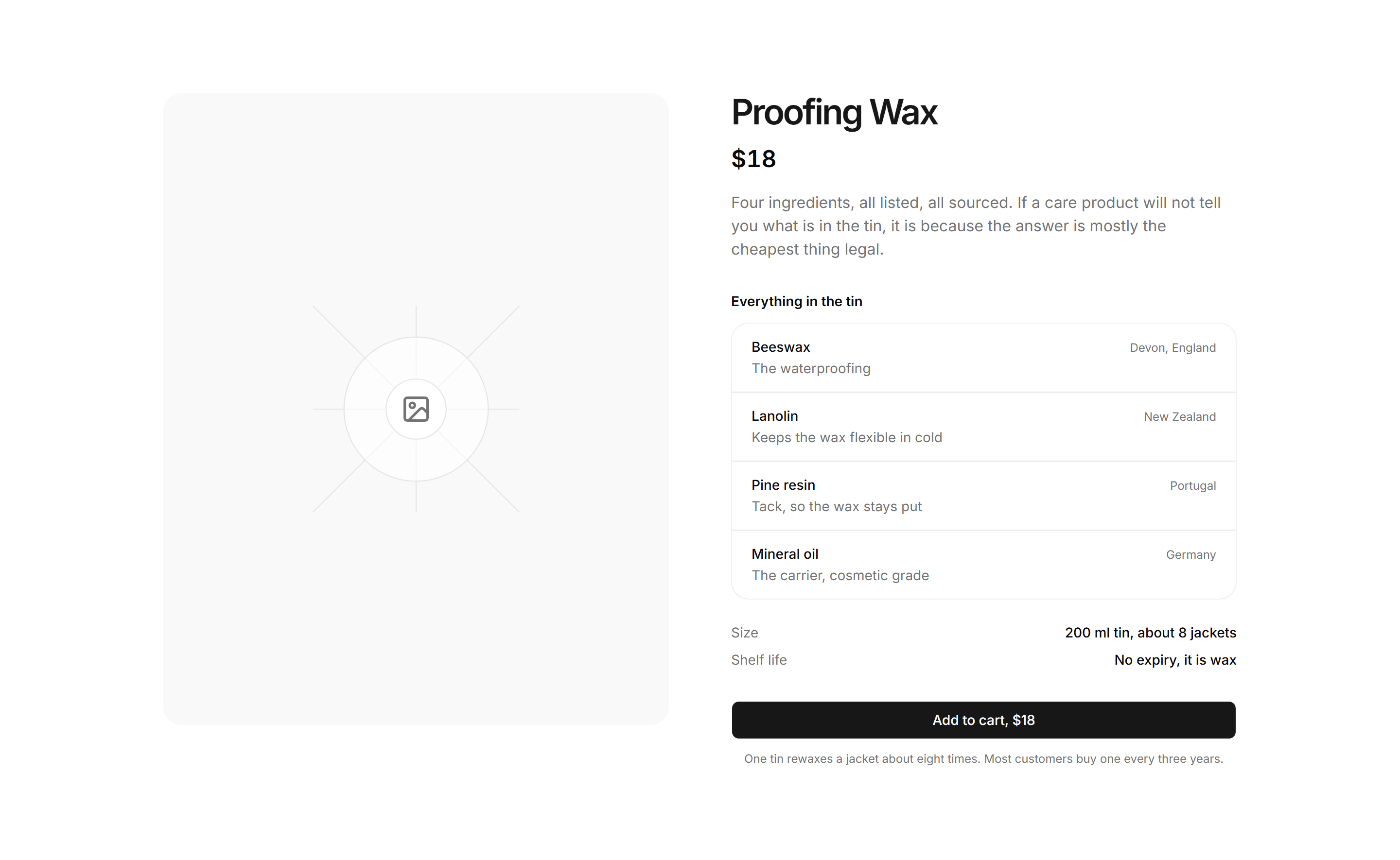 Ecommerce Product Overview: With Ingredients List