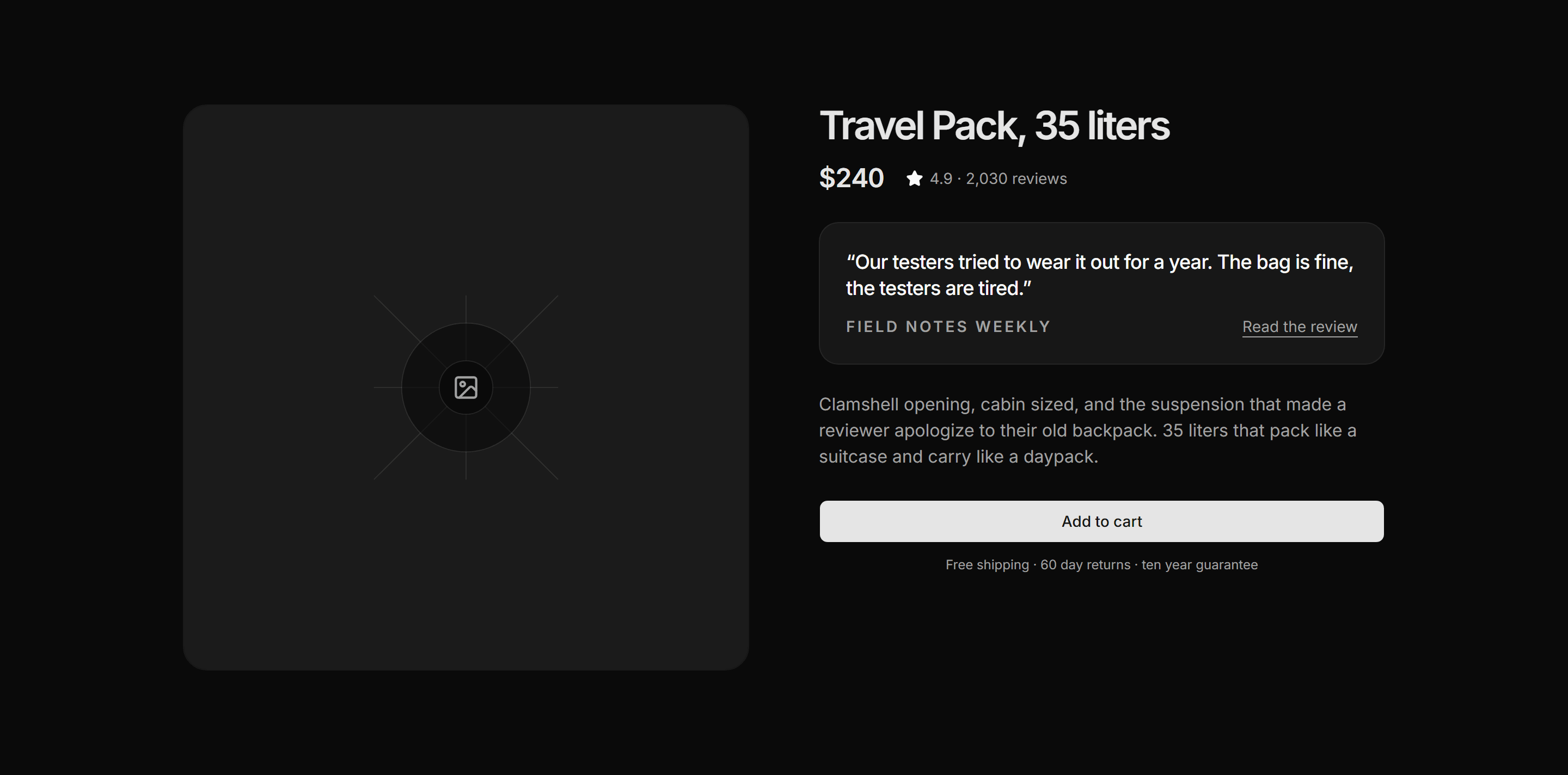 Ecommerce Product Overview: With Press Quote