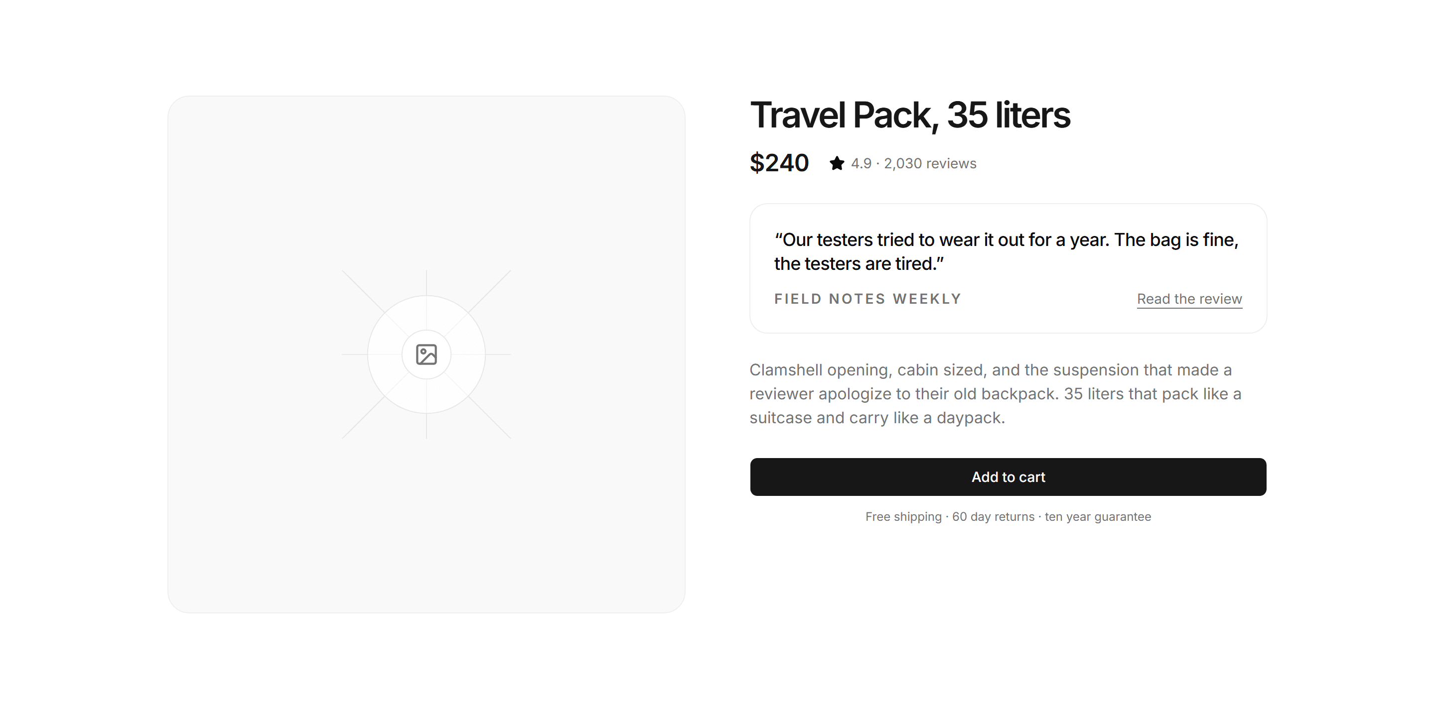 Ecommerce Product Overview: With Press Quote