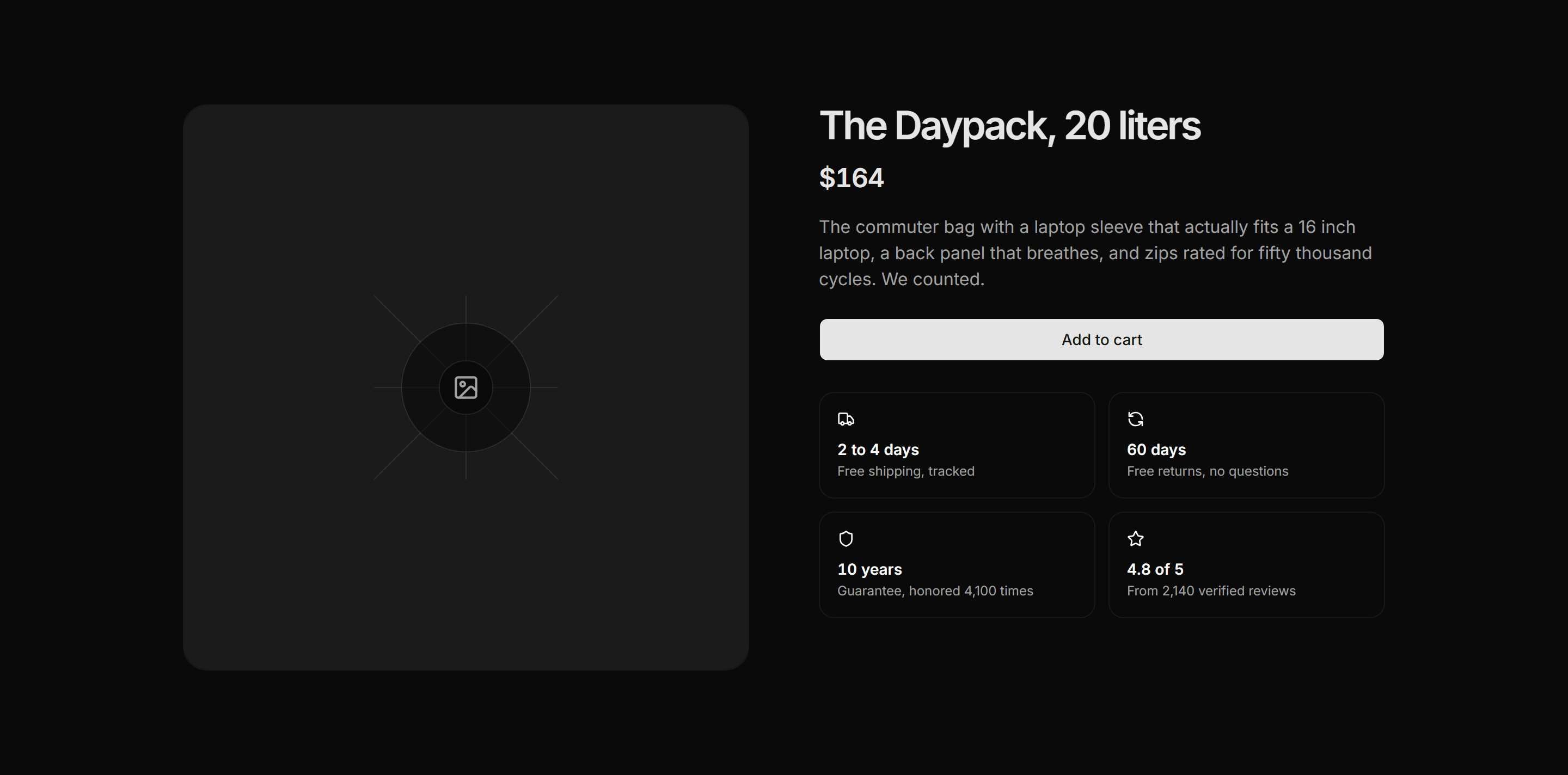 Ecommerce Product Overview: With Trust Row