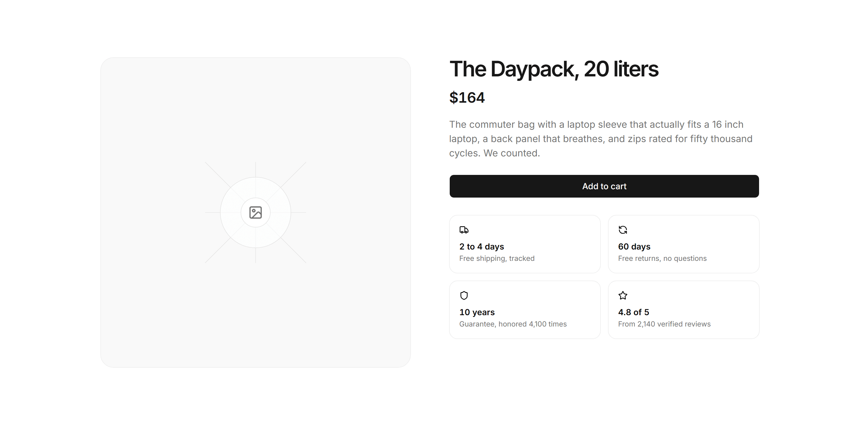 Ecommerce Product Overview: With Trust Row