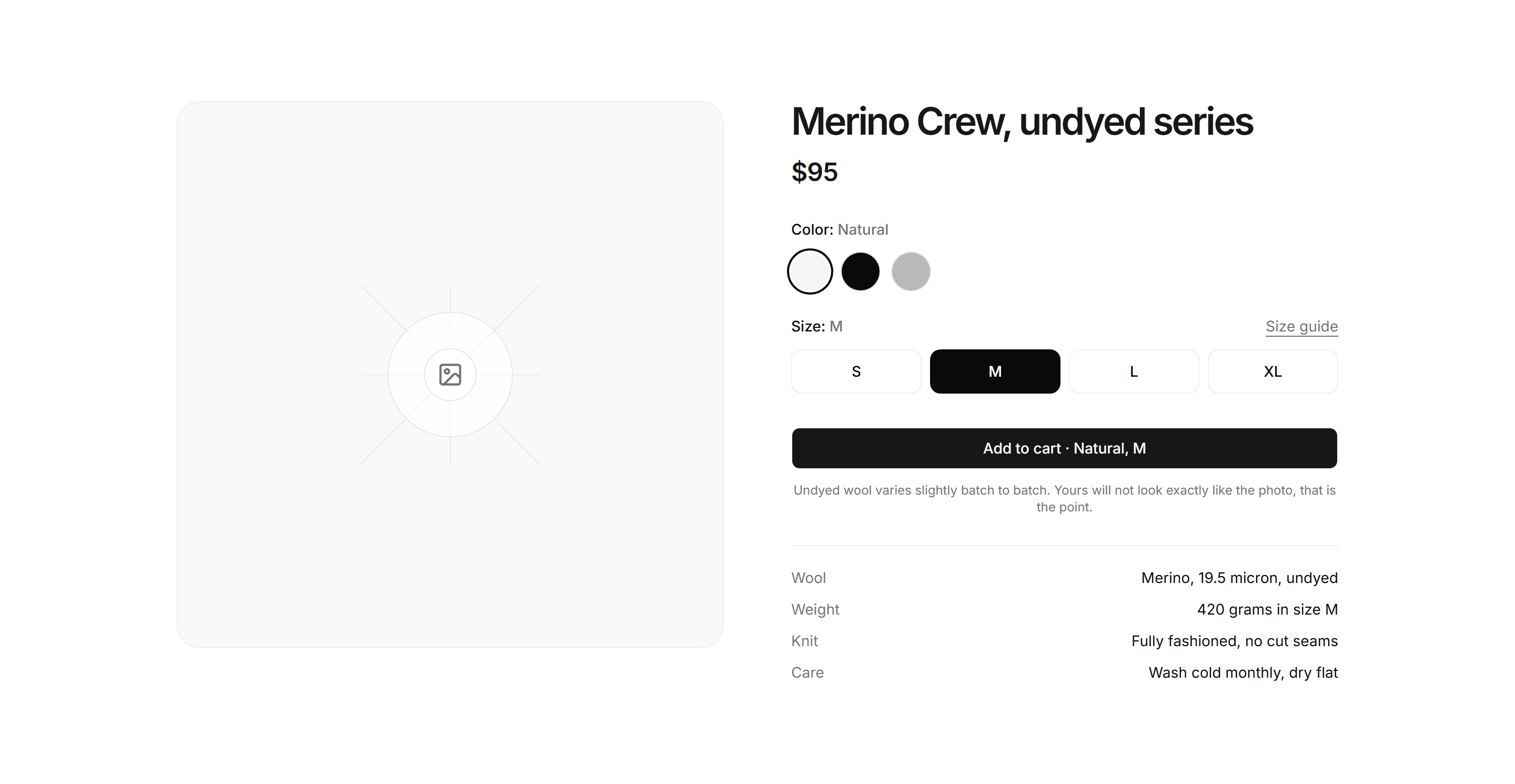 Ecommerce Product Overview: With Variant Swatches