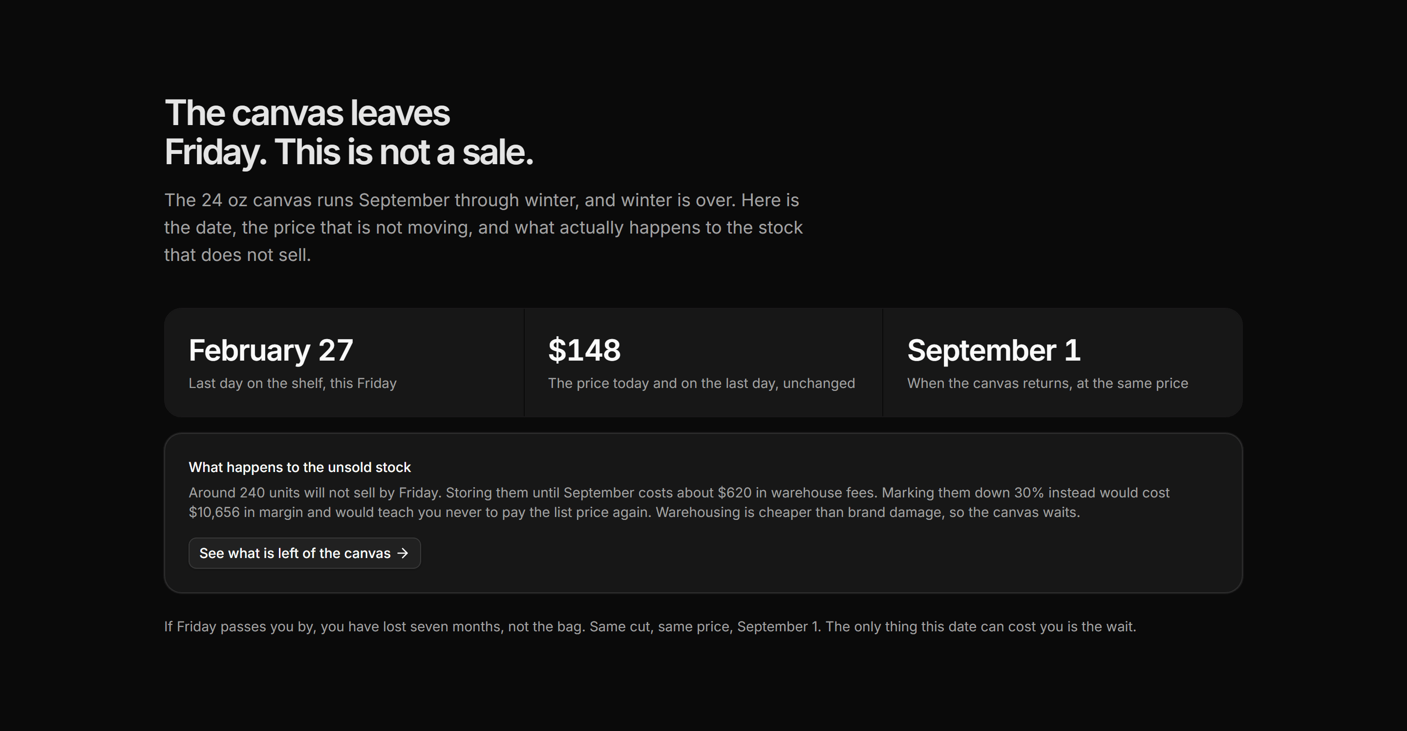 Ecommerce Promo: End Of Season Honesty Band