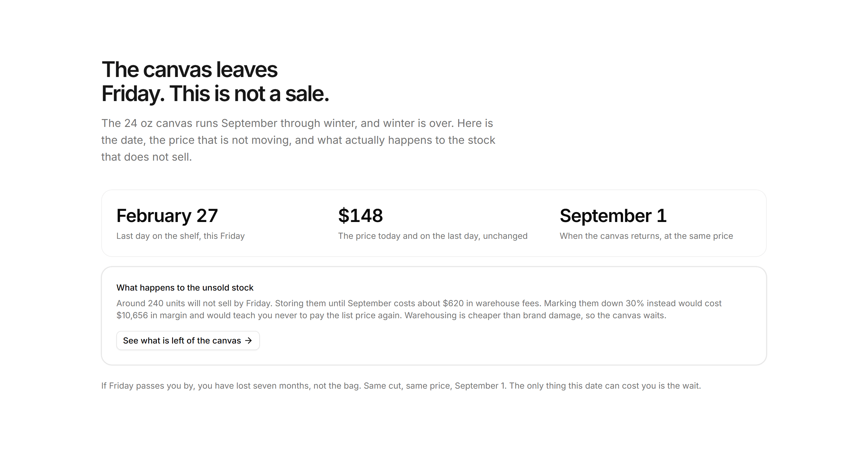 Ecommerce Promo: End Of Season Honesty Band