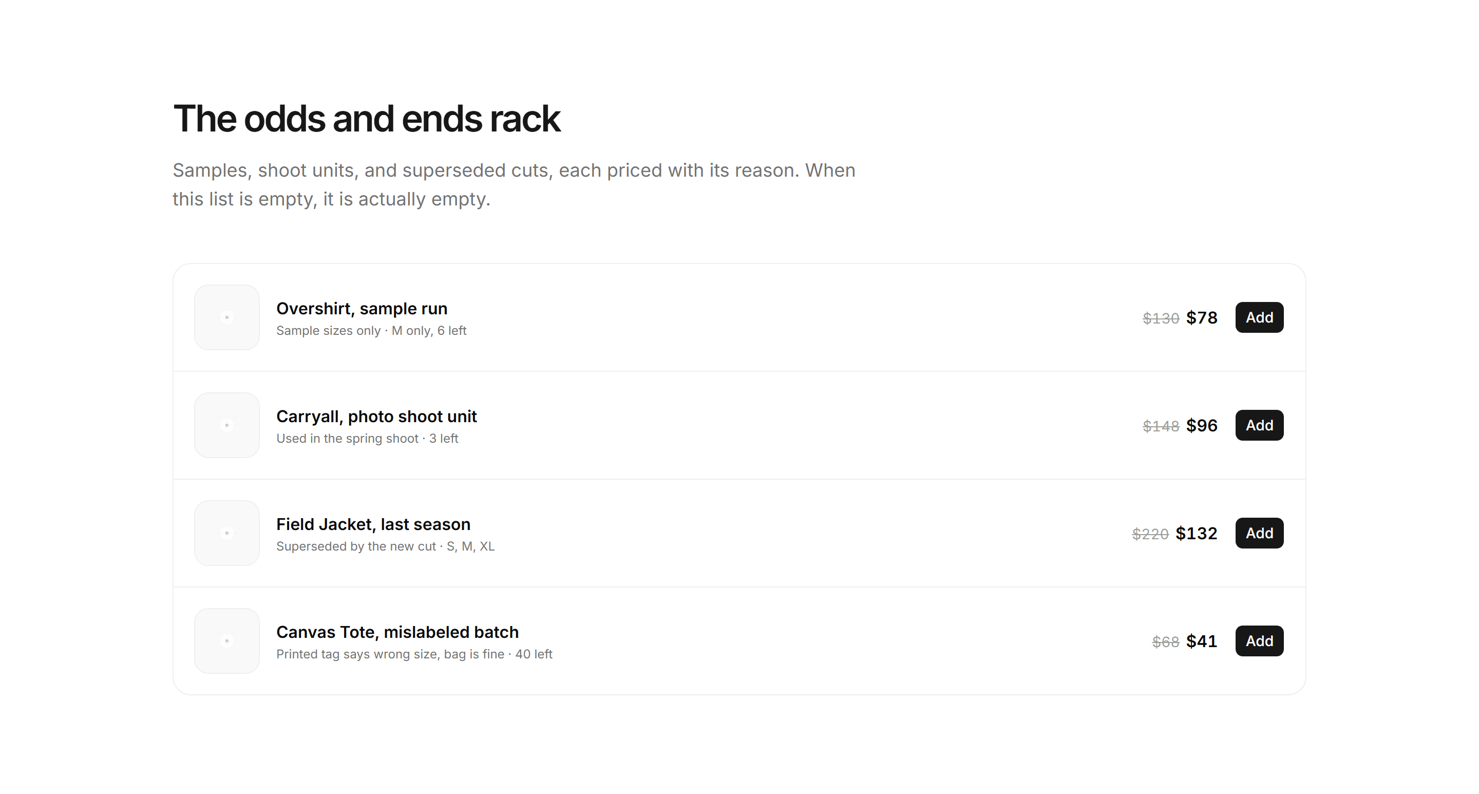 Ecommerce Promo: Flash Sale Rows