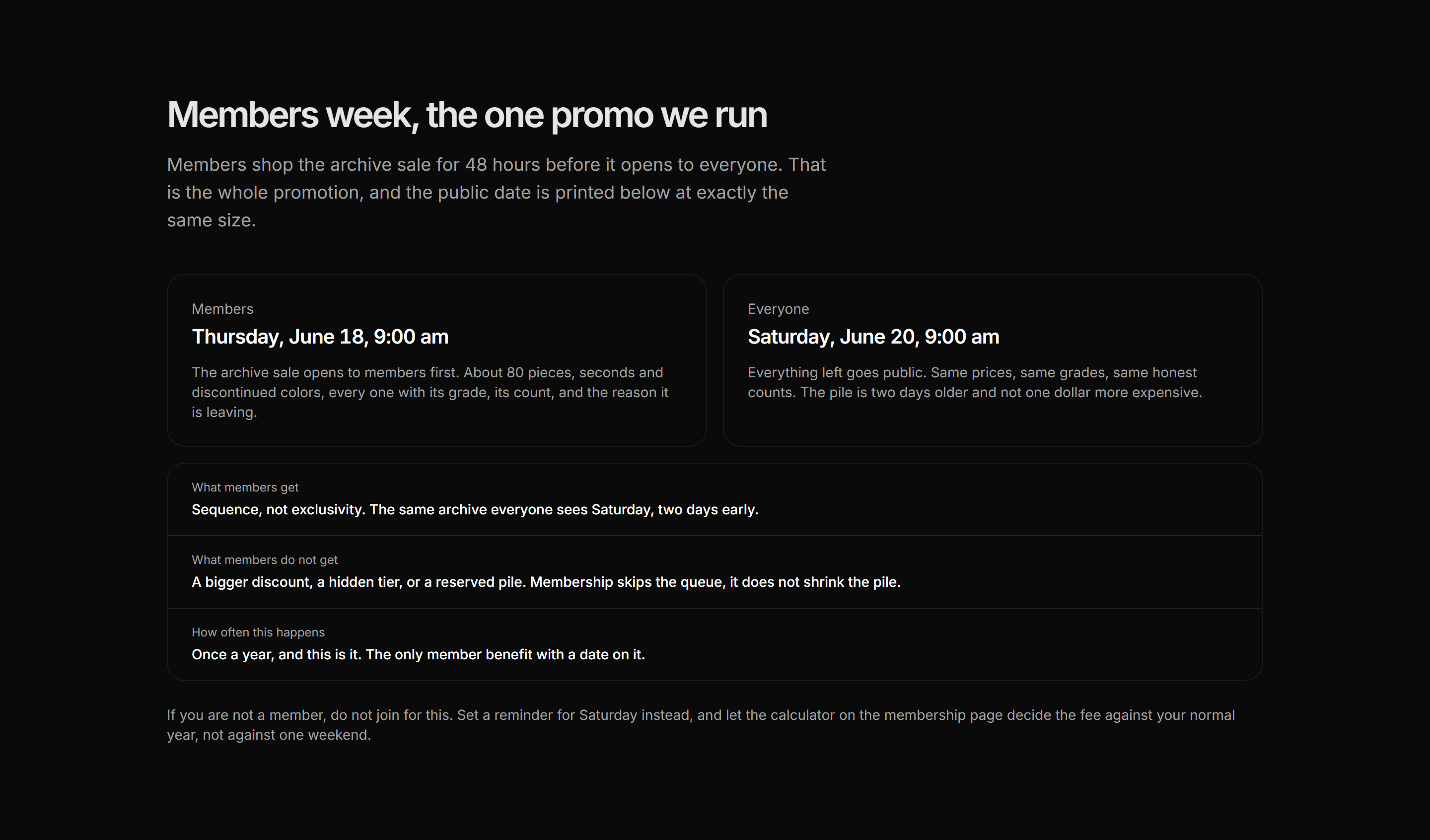 Ecommerce Promo: Members Week Band