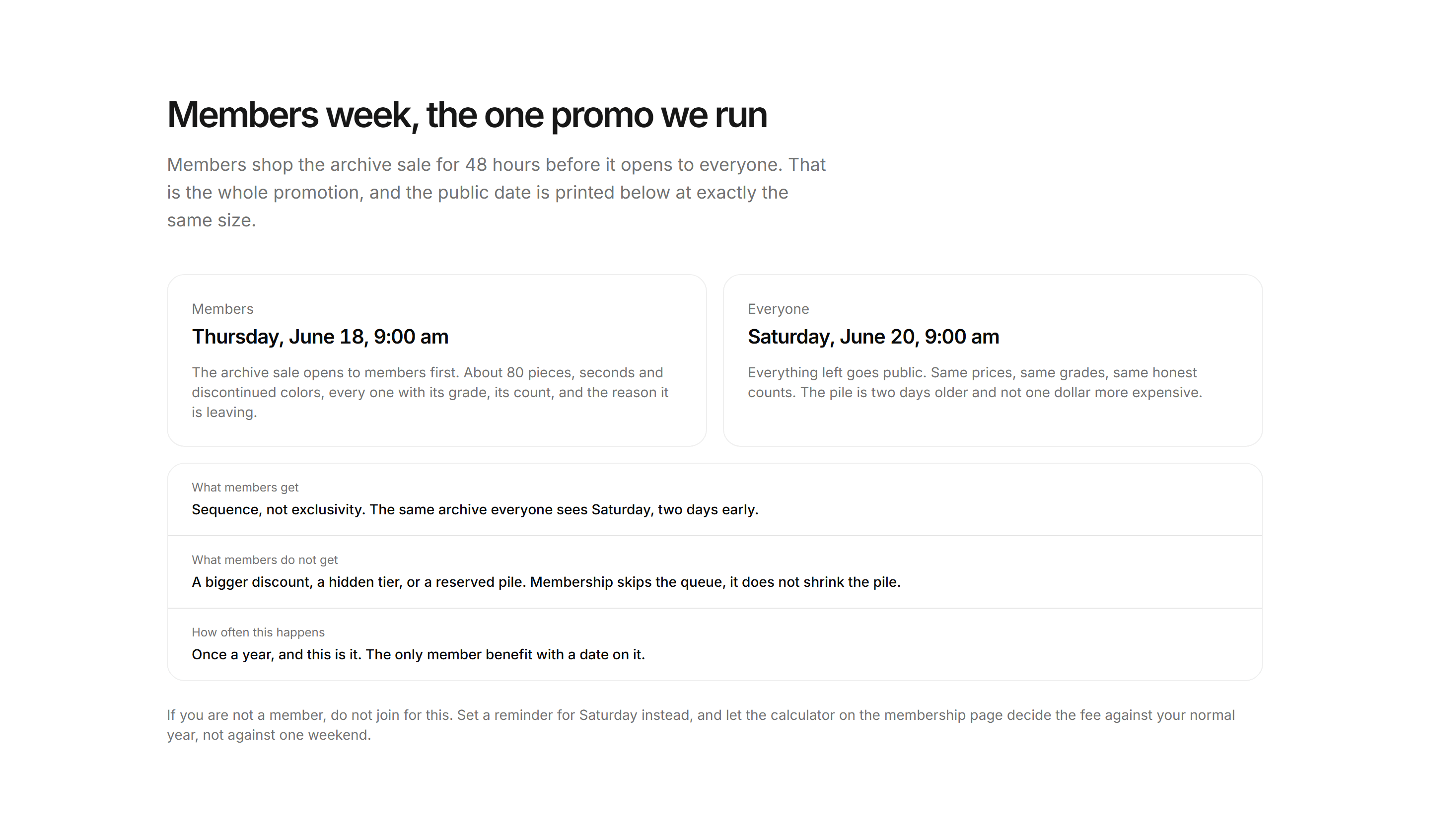 Ecommerce Promo: Members Week Band