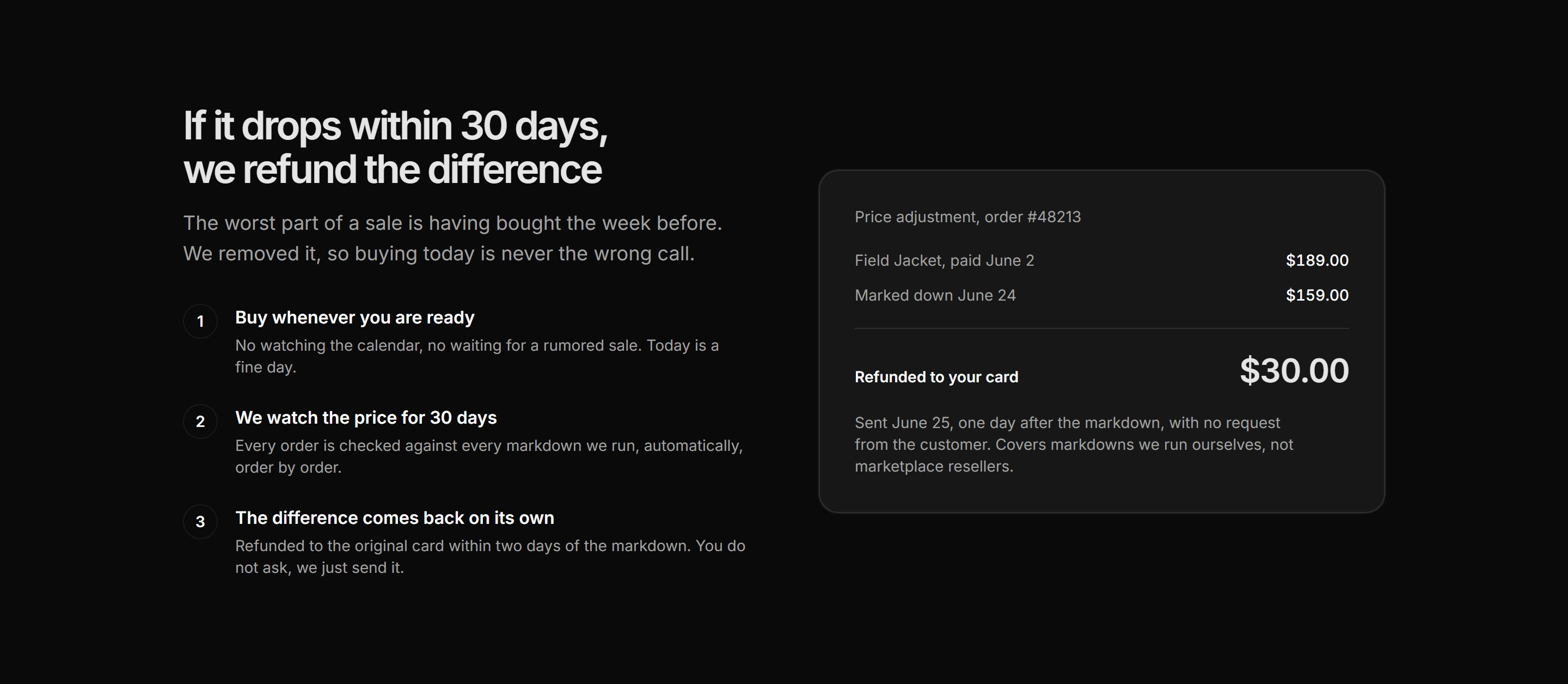 Ecommerce Promo: Price Drop Protection