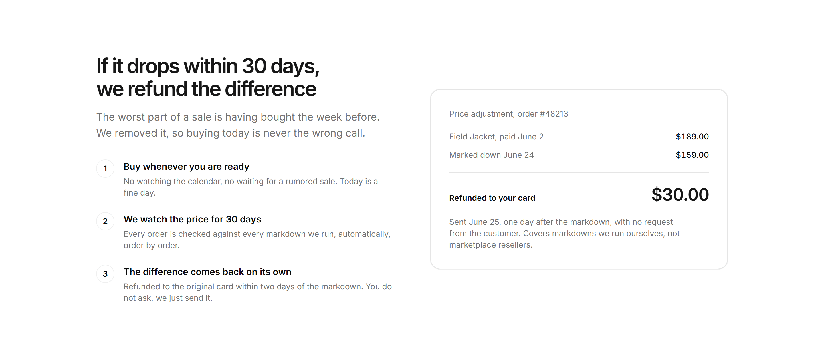 Ecommerce Promo: Price Drop Protection
