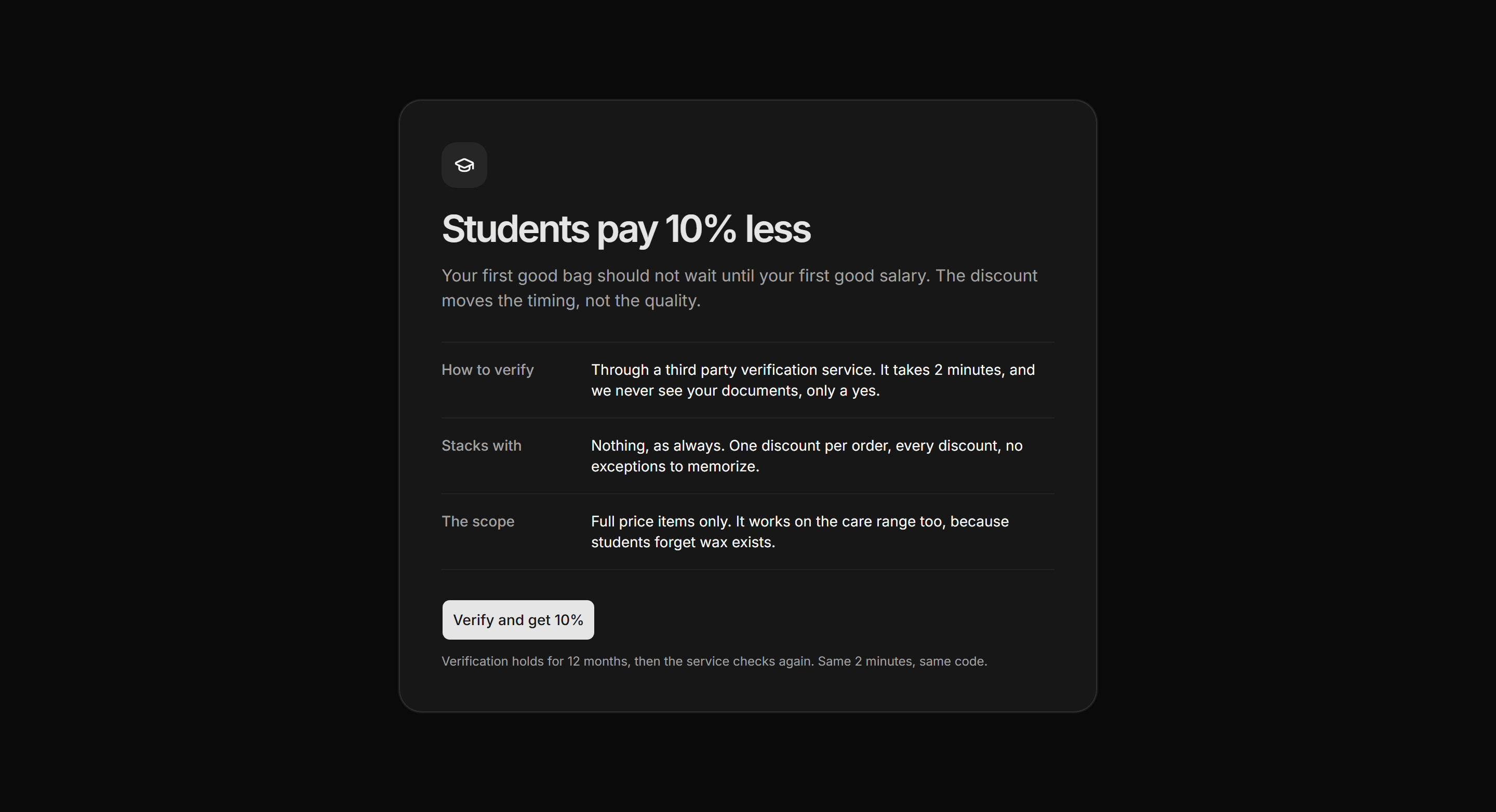 Ecommerce Promo: Student Discount Card