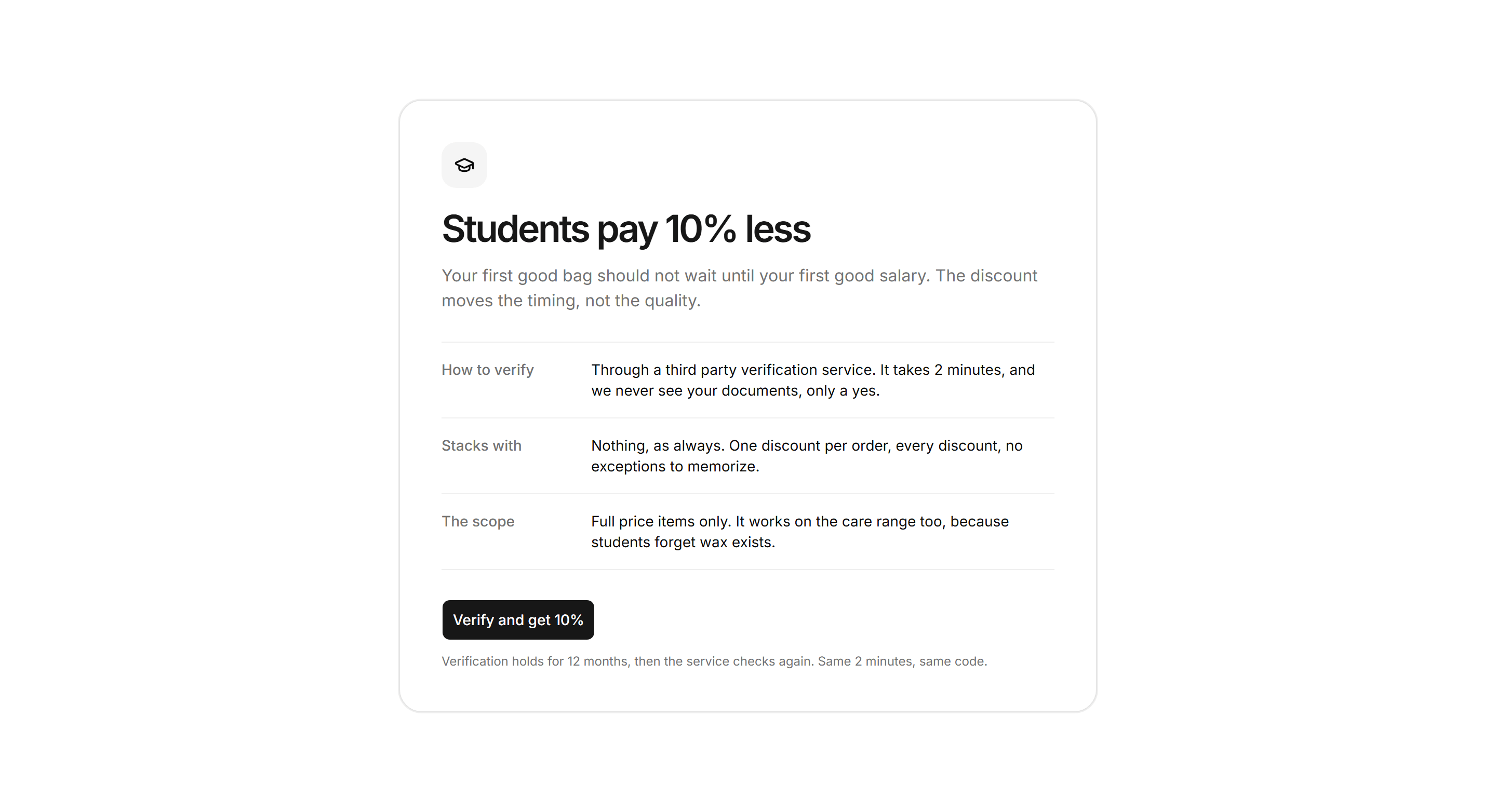 Ecommerce Promo: Student Discount Card