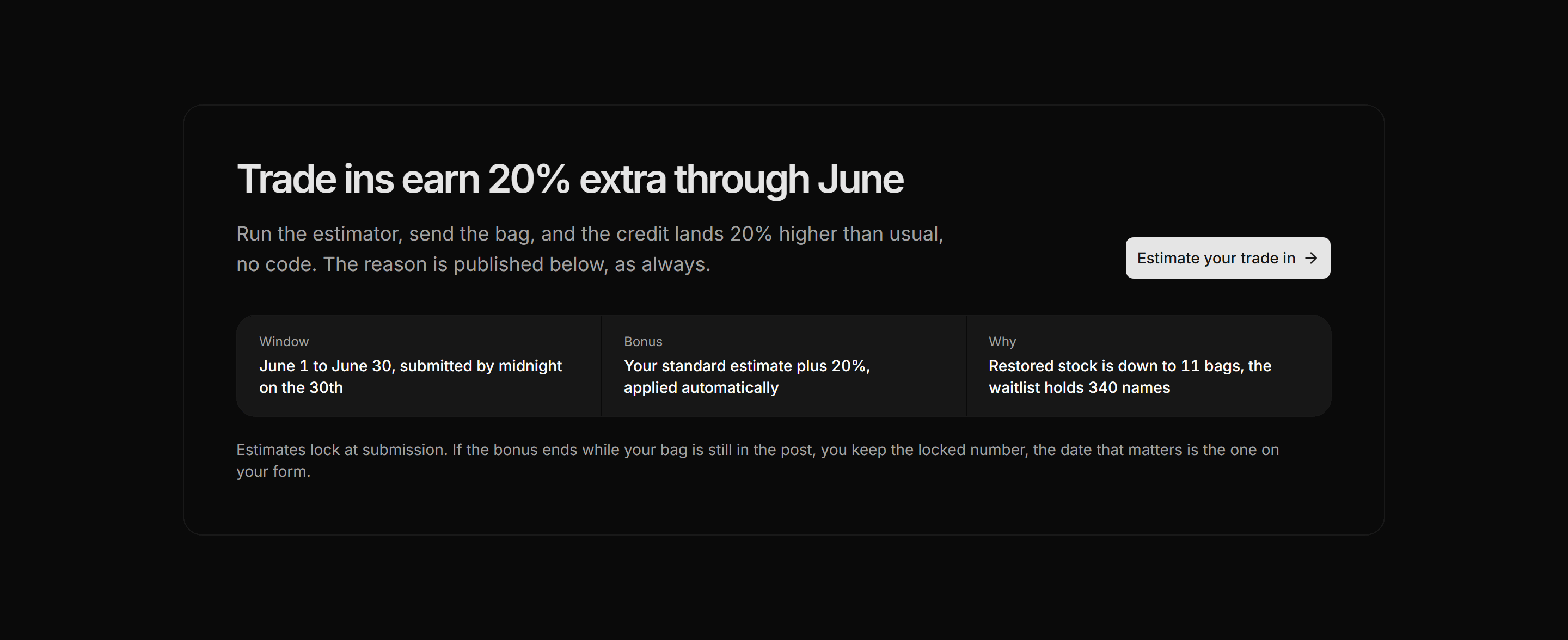 Ecommerce Promo: Trade In Bonus Band