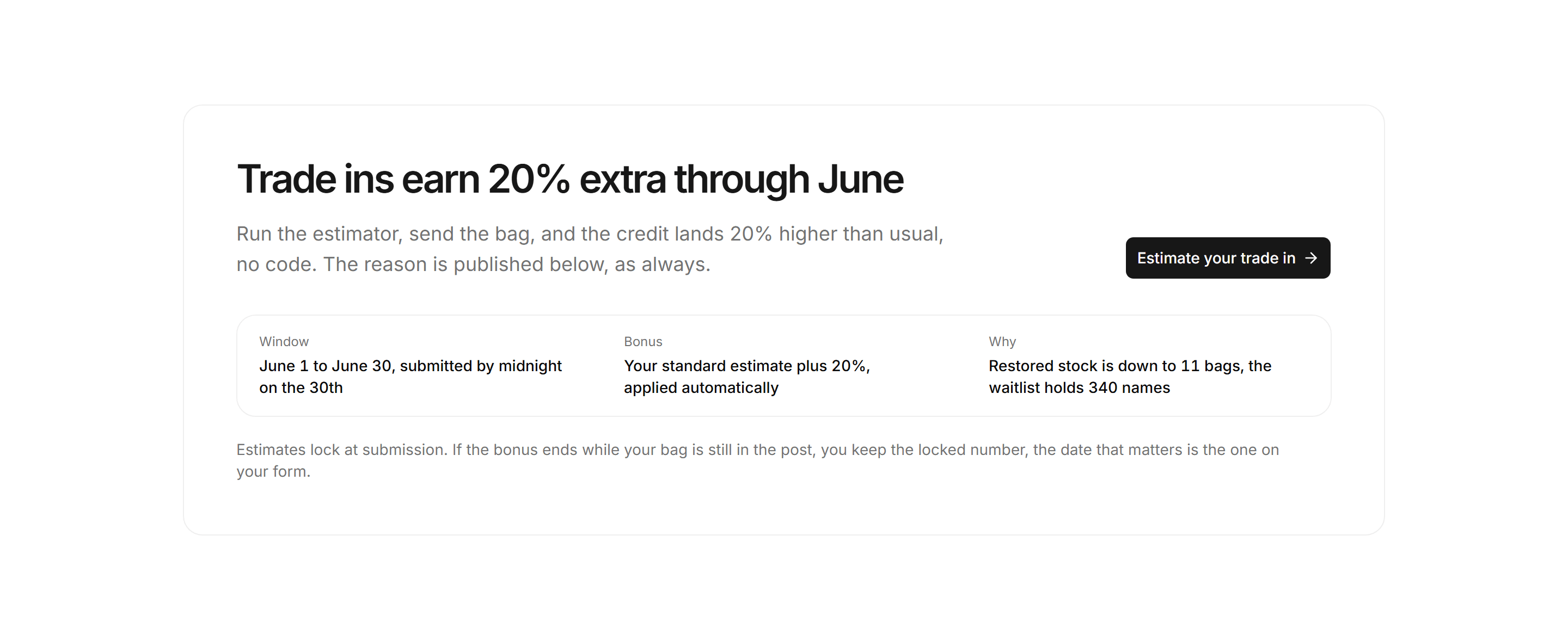 Ecommerce Promo: Trade In Bonus Band