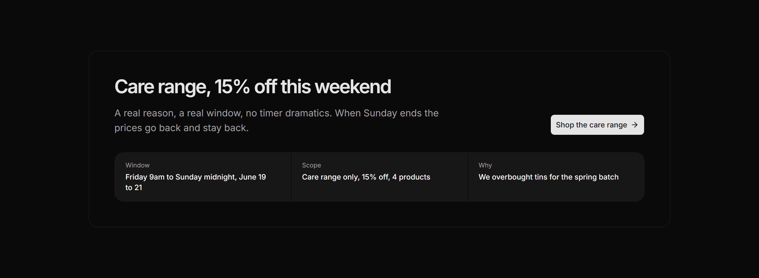 Ecommerce Promo: Weekend Flash Band