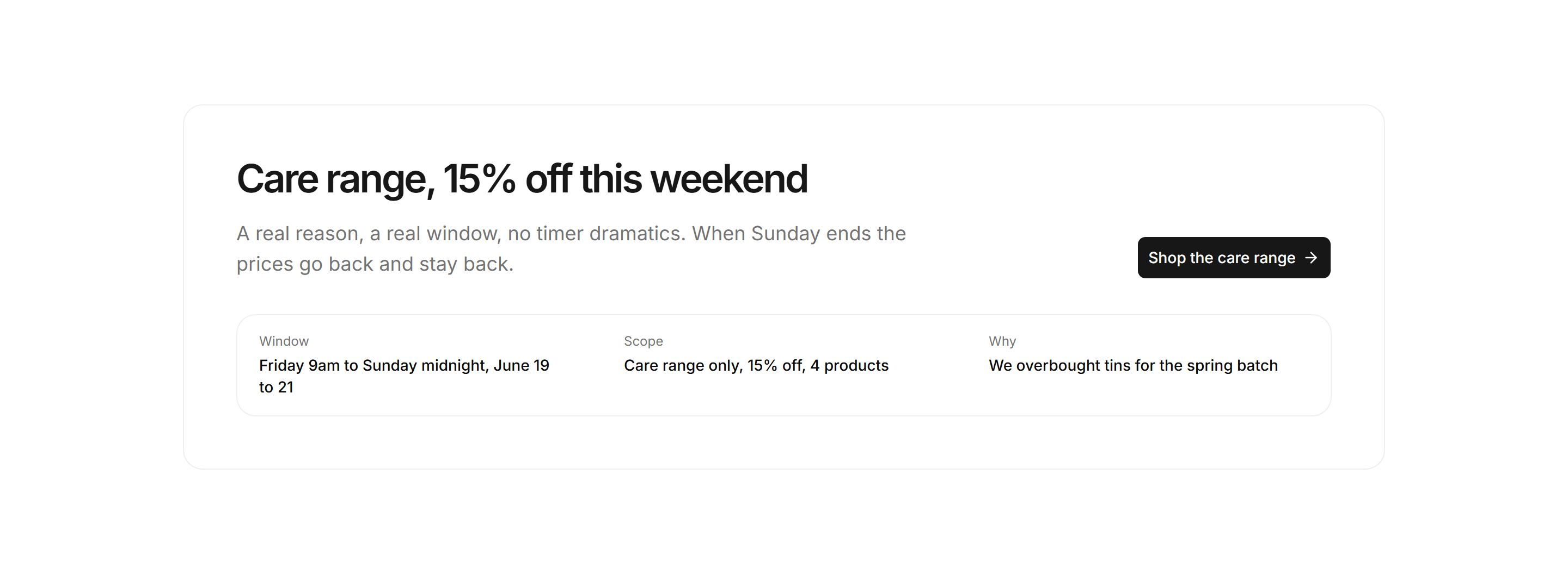 Ecommerce Promo: Weekend Flash Band