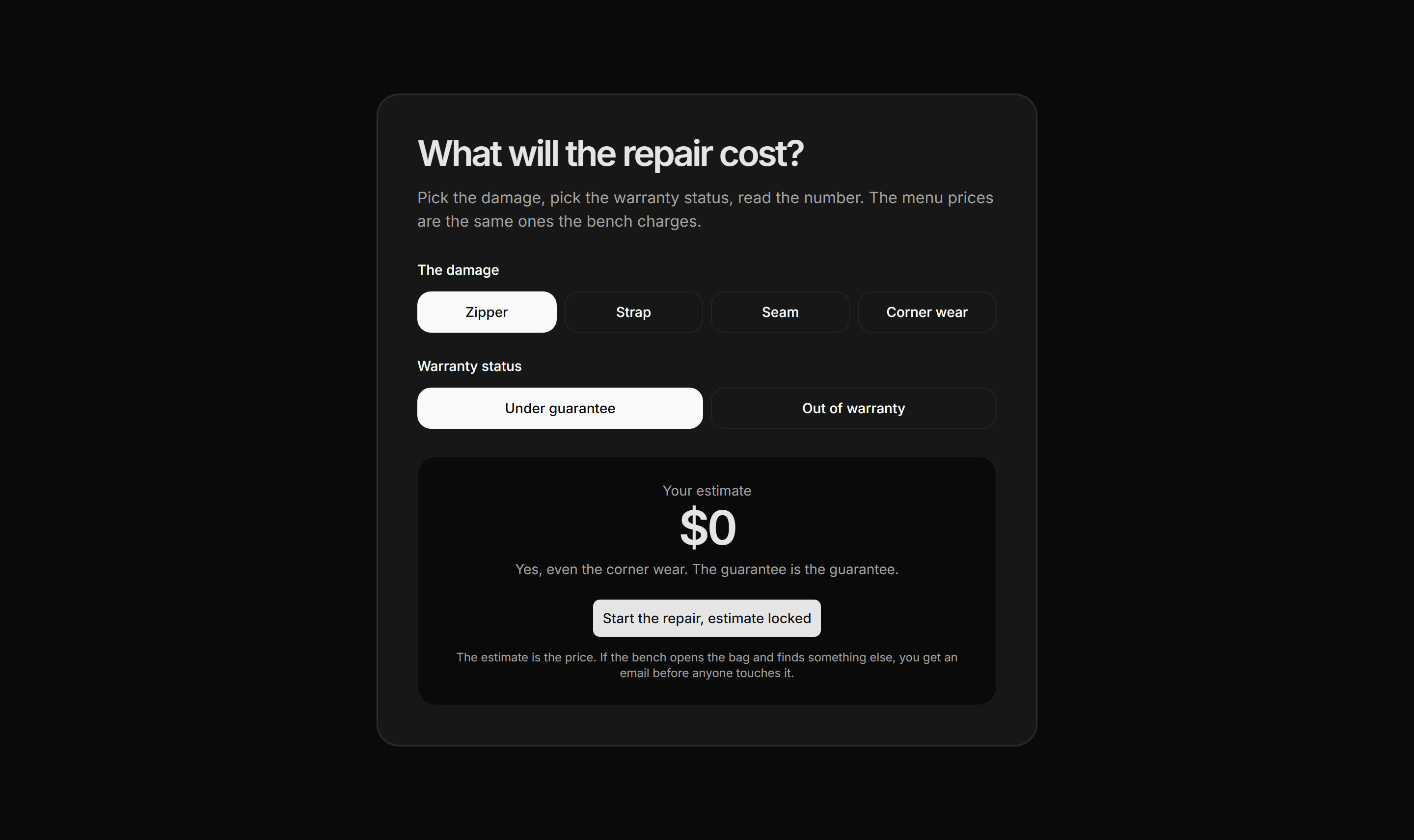 Ecommerce Repair: Repair Cost Estimator