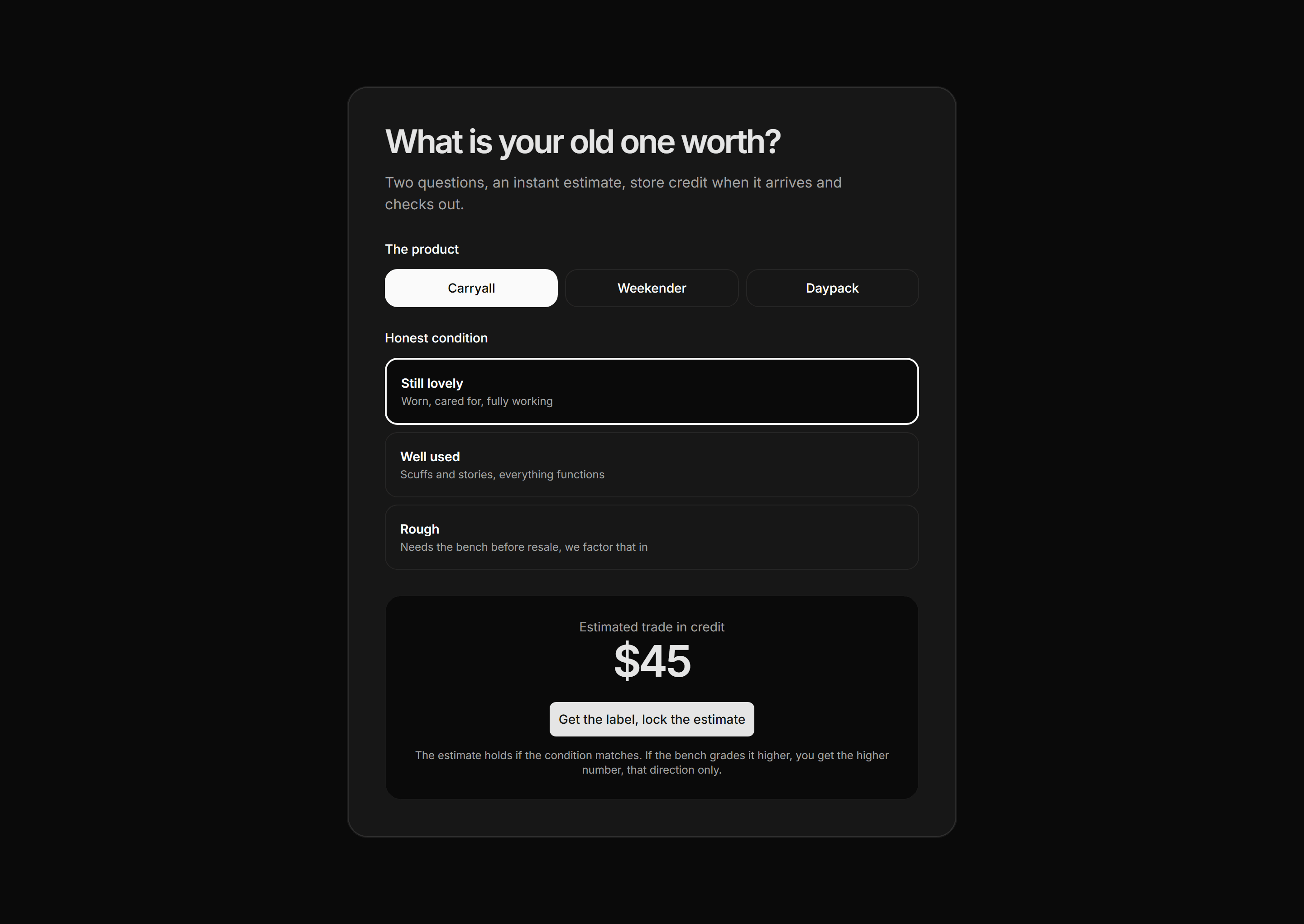 Ecommerce Resale and Trade In: Trade In Estimator
