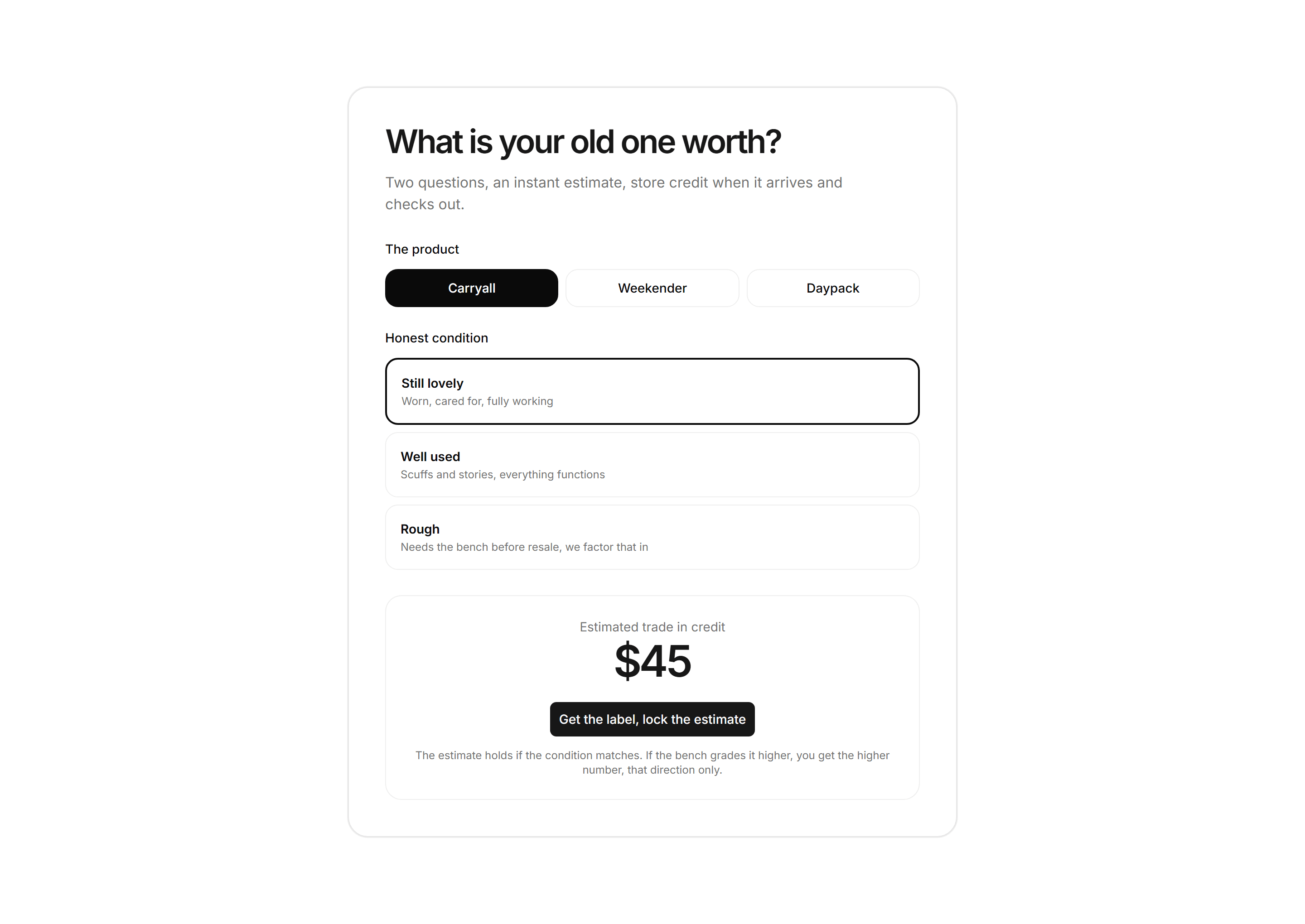 Ecommerce Resale and Trade In: Trade In Estimator