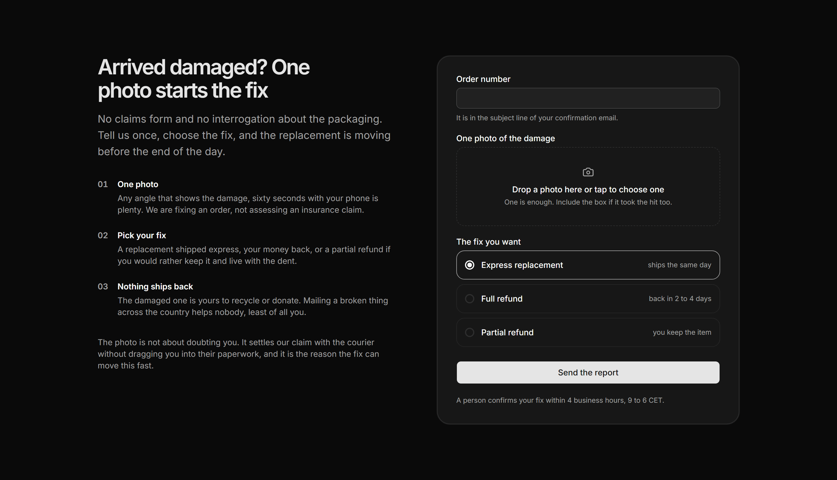 Ecommerce Complaints and Resolution: Damage Report Card