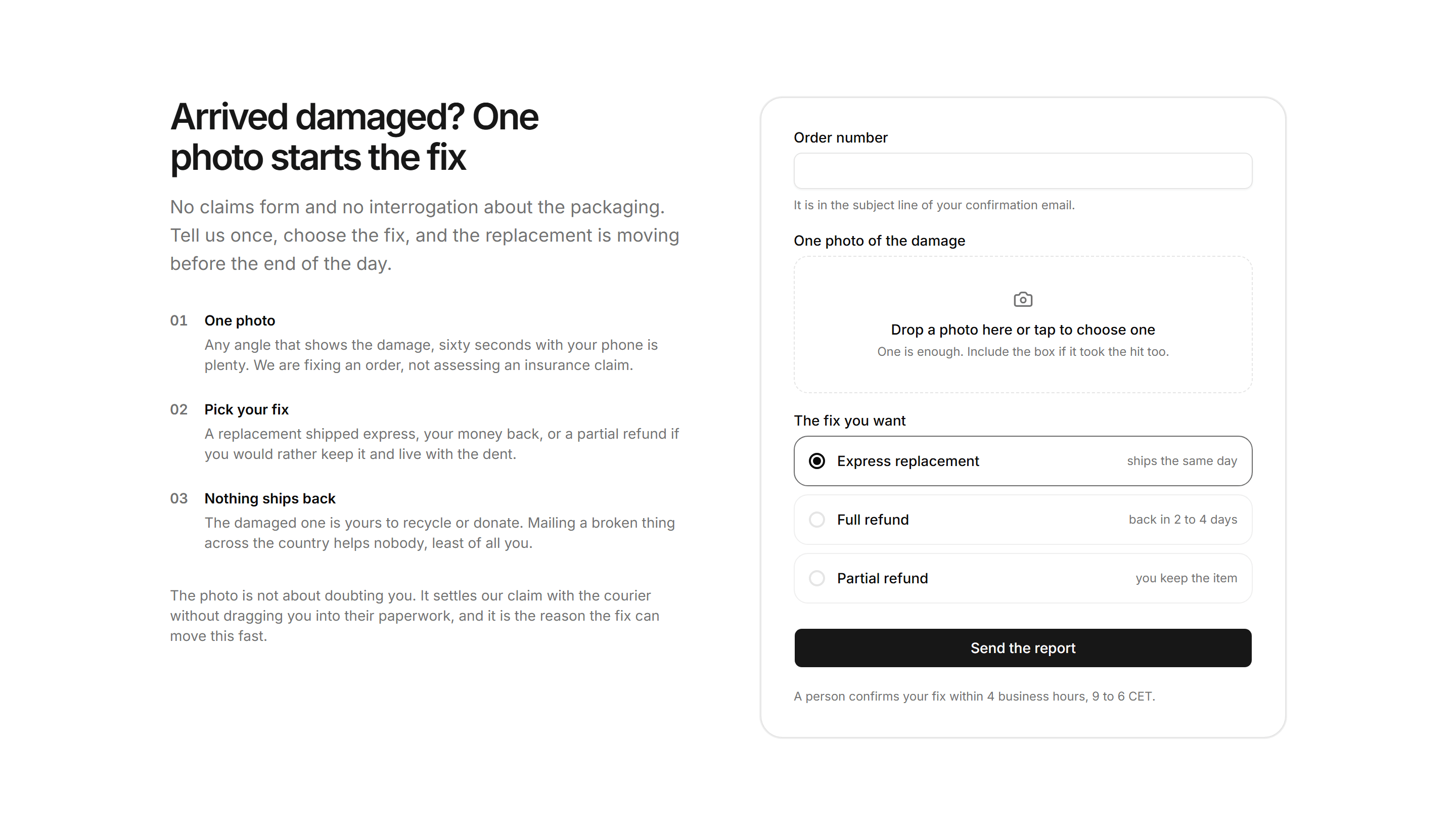 Ecommerce Complaints and Resolution: Damage Report Card