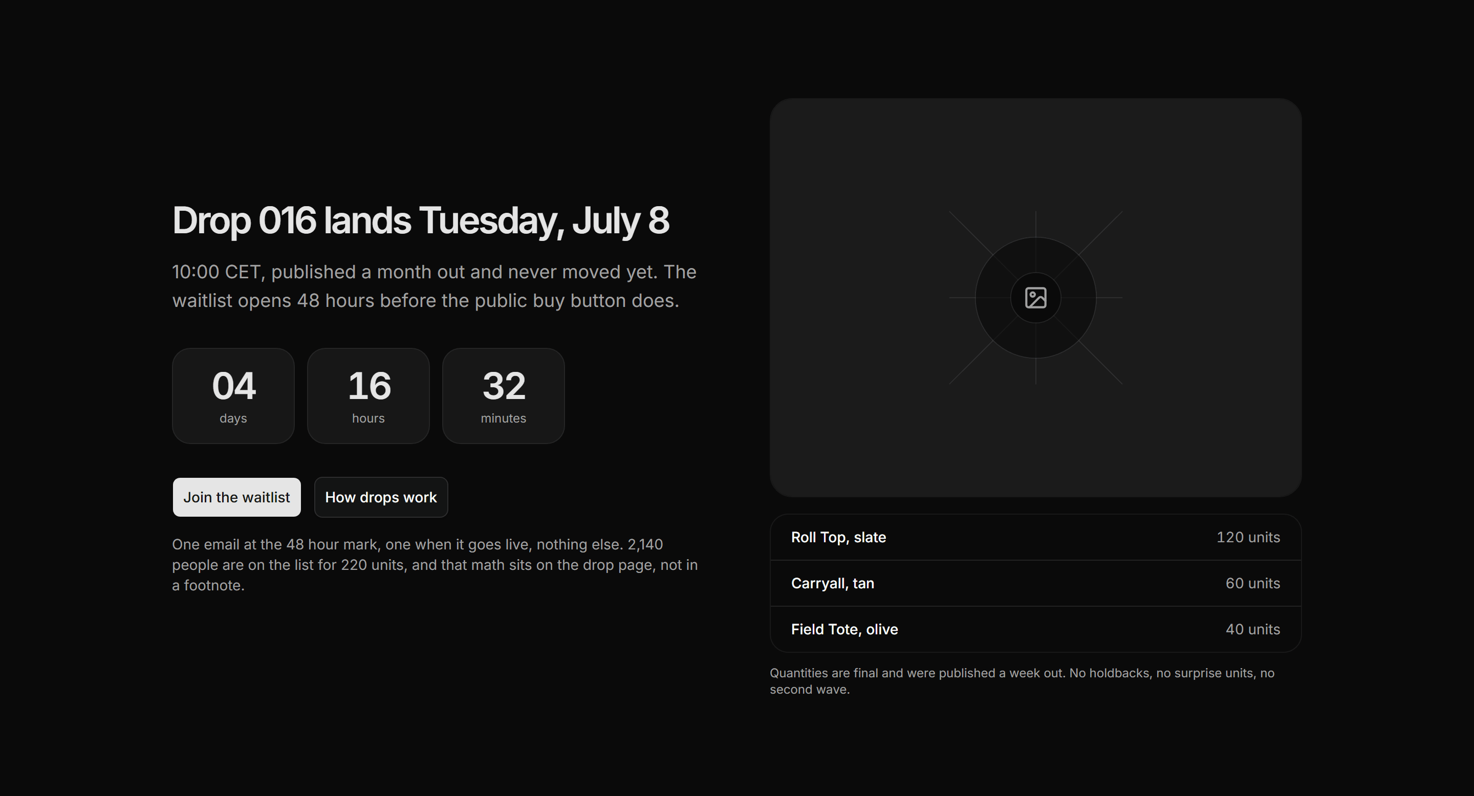 Ecommerce Restocks and Drop: Next Drop Countdown