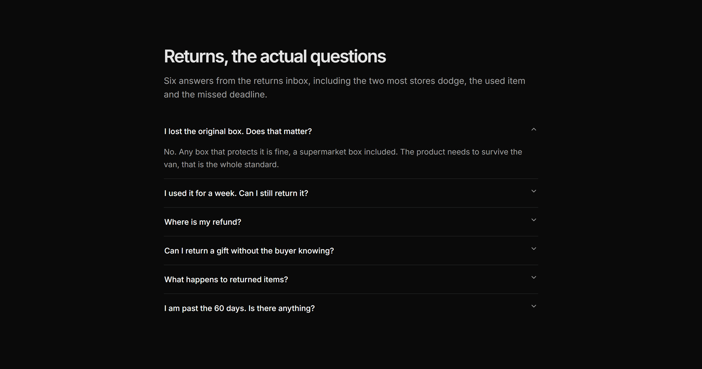 Ecommerce Return: Returns Faq