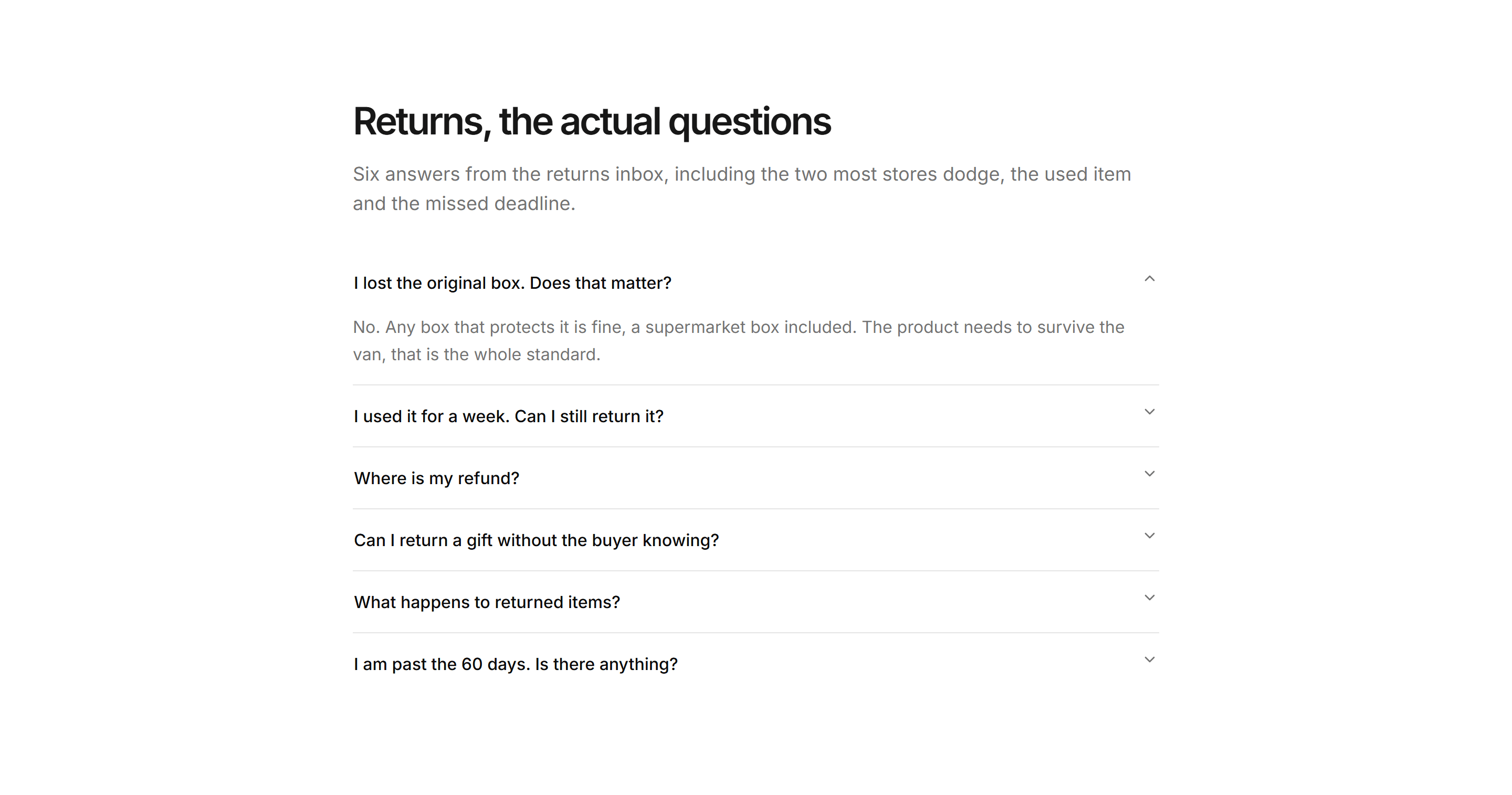 Ecommerce Return: Returns Faq