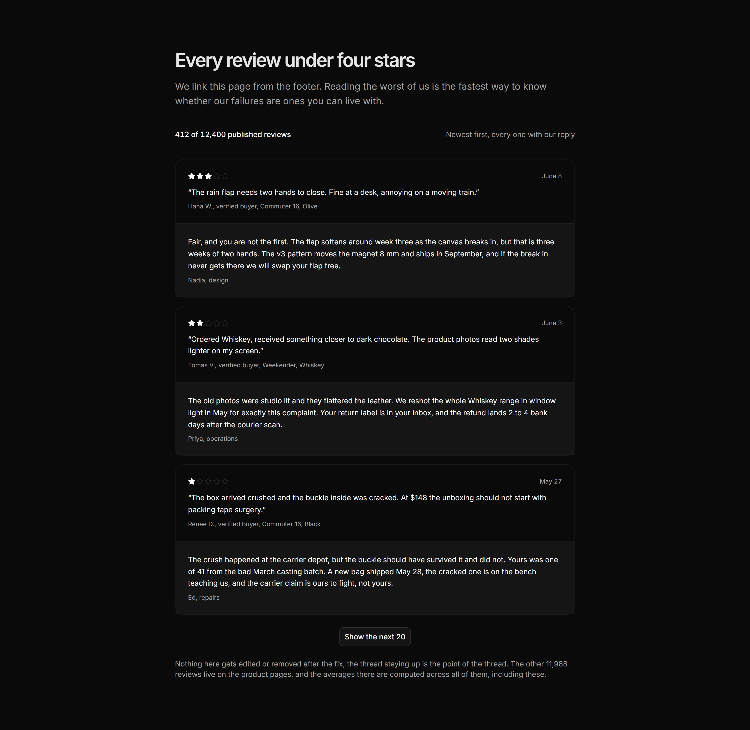 Ecommerce Review: Critical Reviews Page