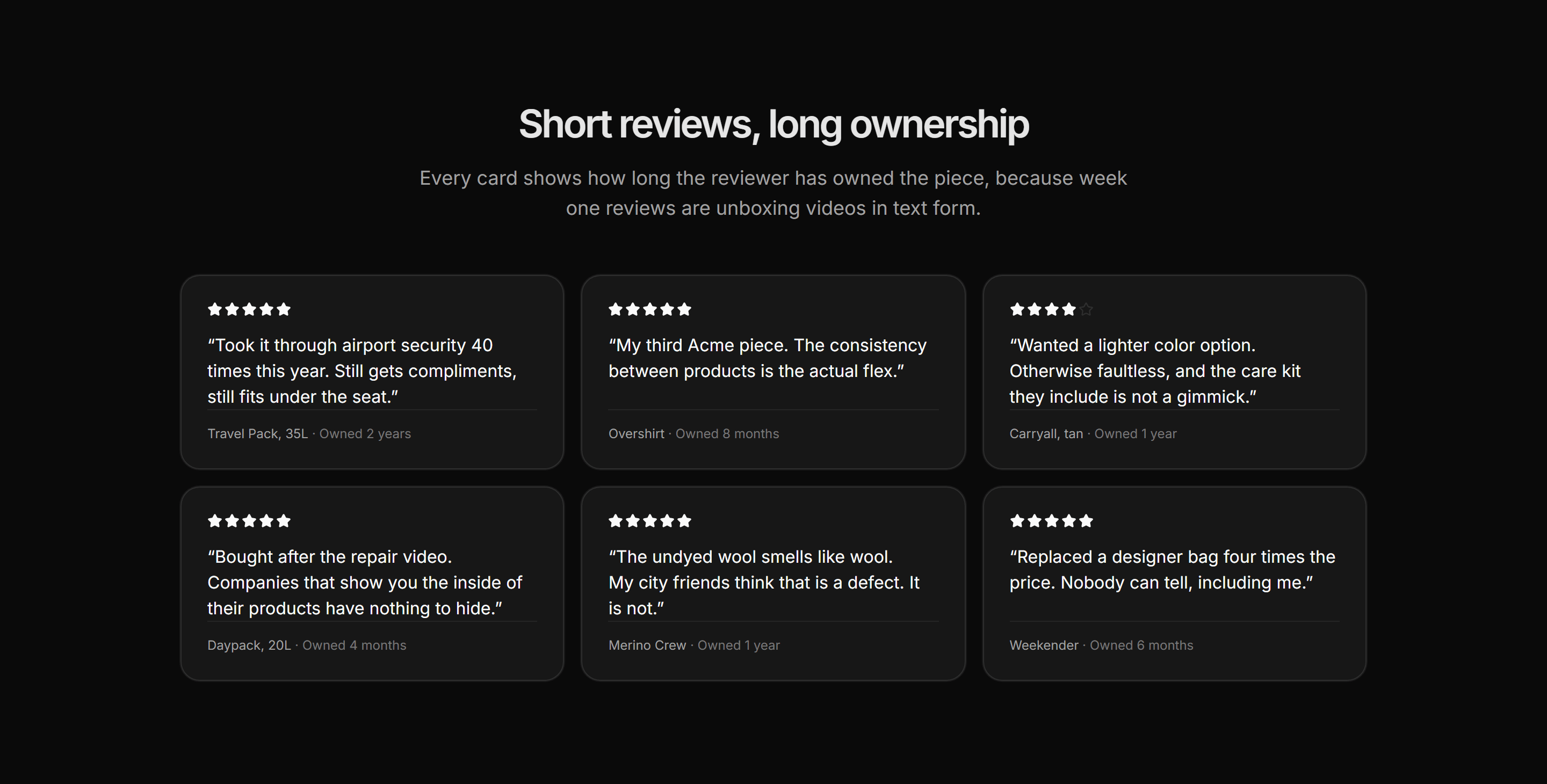 Ecommerce Review: Review Cards Grid