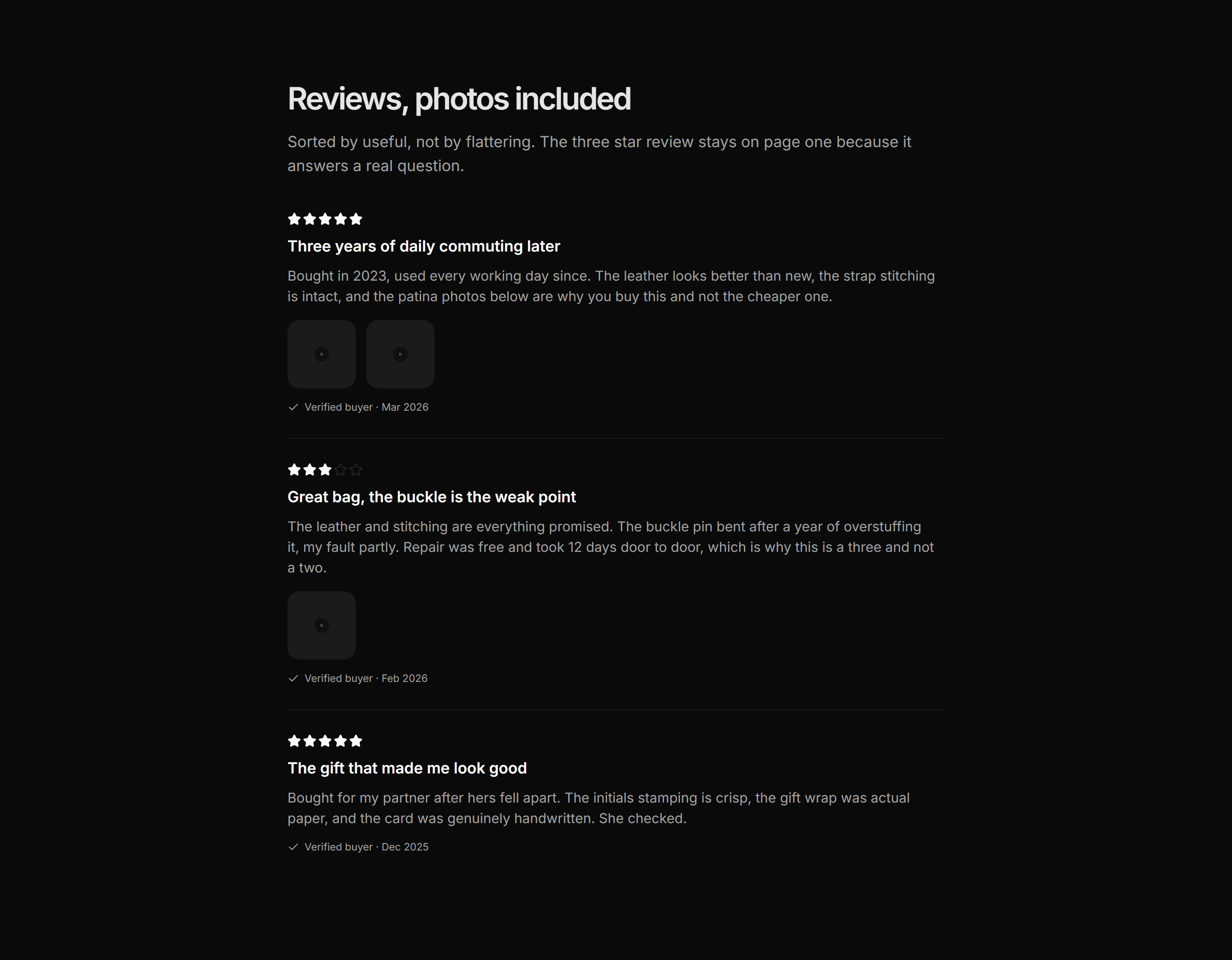 Ecommerce Review: Review List With Photos