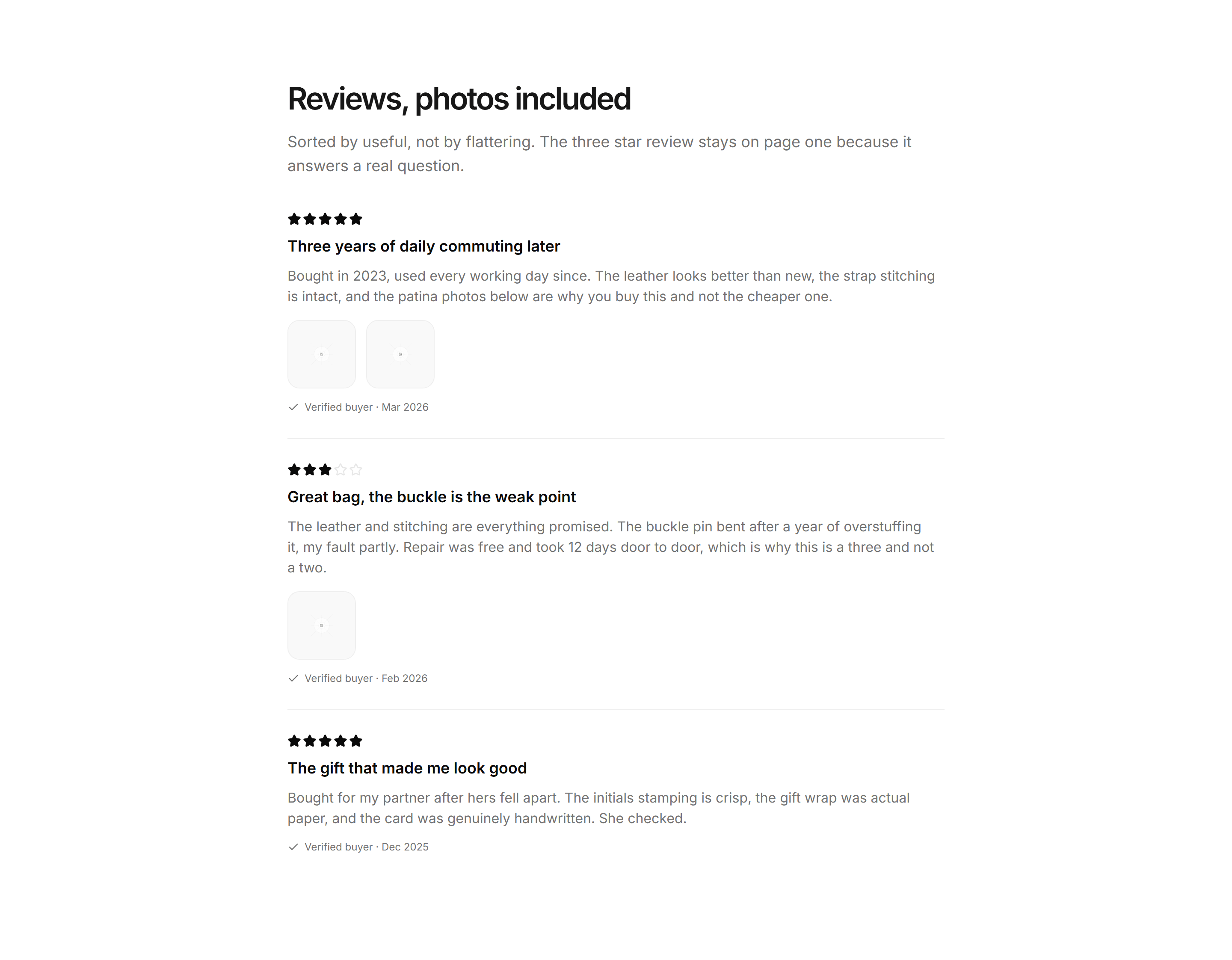 Ecommerce Review: Review List With Photos