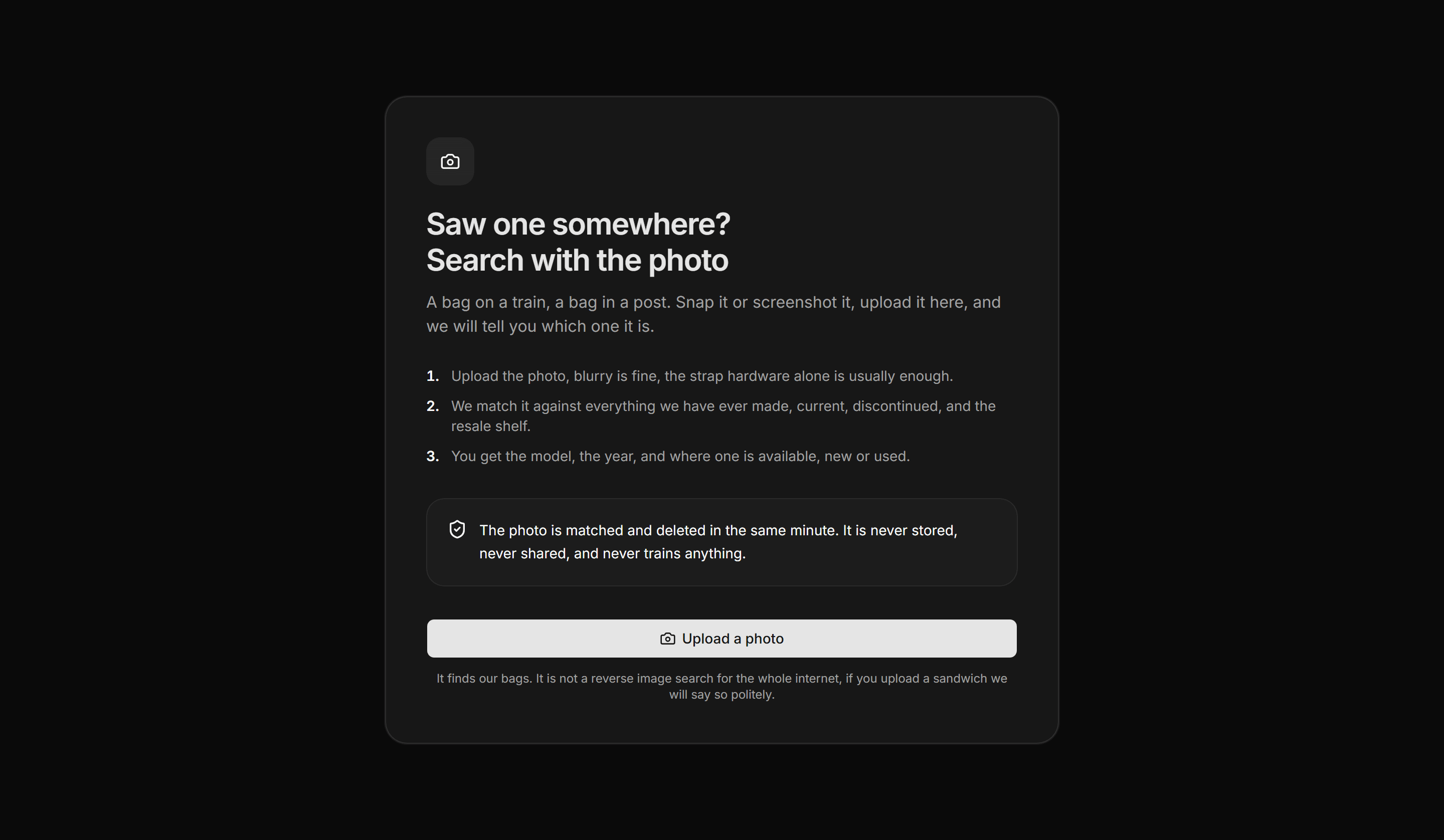 Ecommerce Search: Search By Photo Card