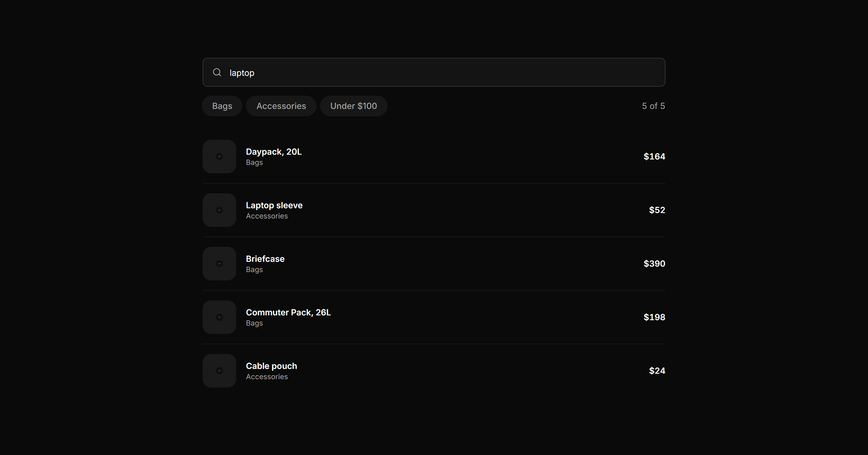 Ecommerce Search: Search With Filters Bar
