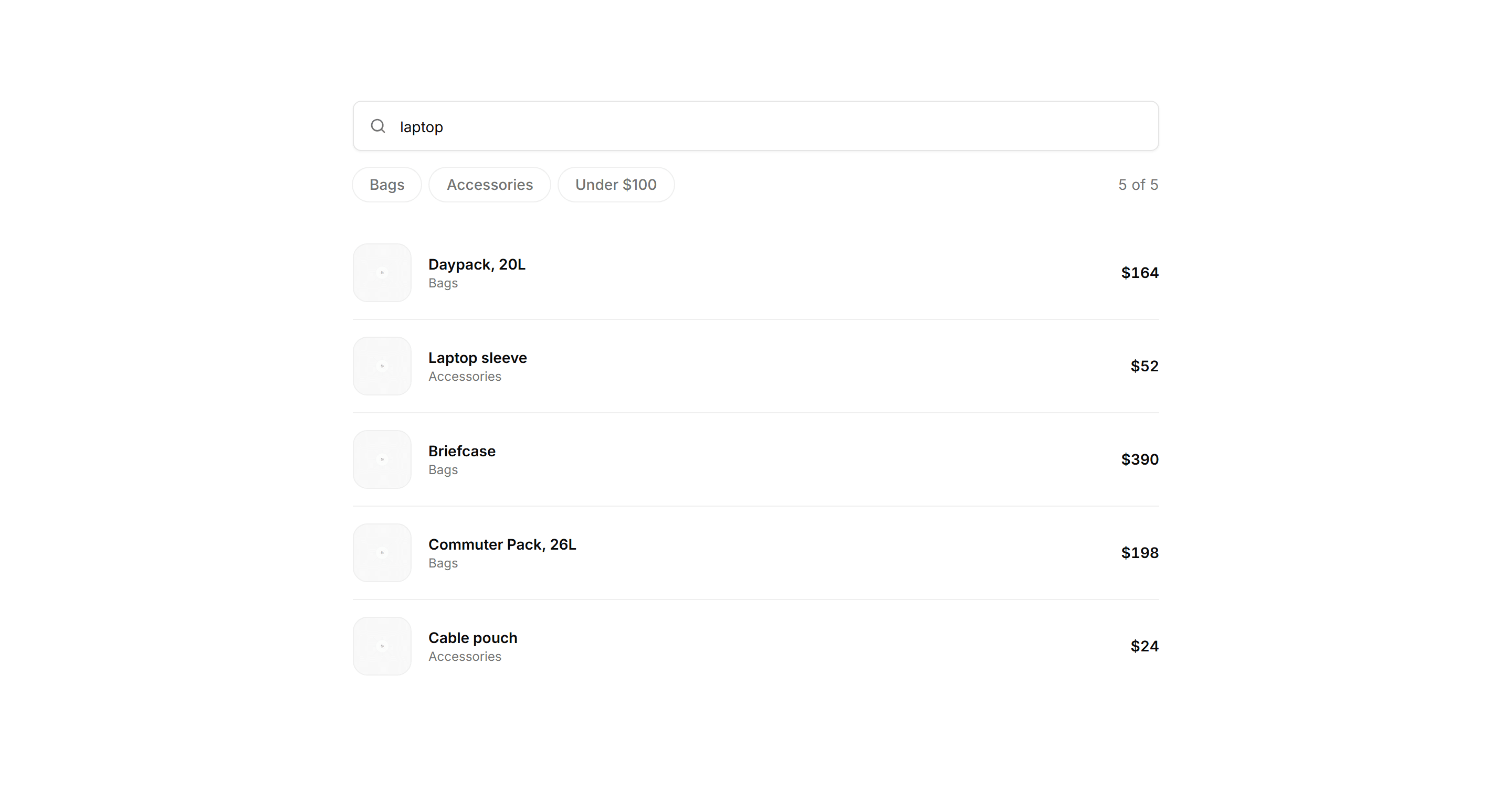 Ecommerce Search: Search With Filters Bar