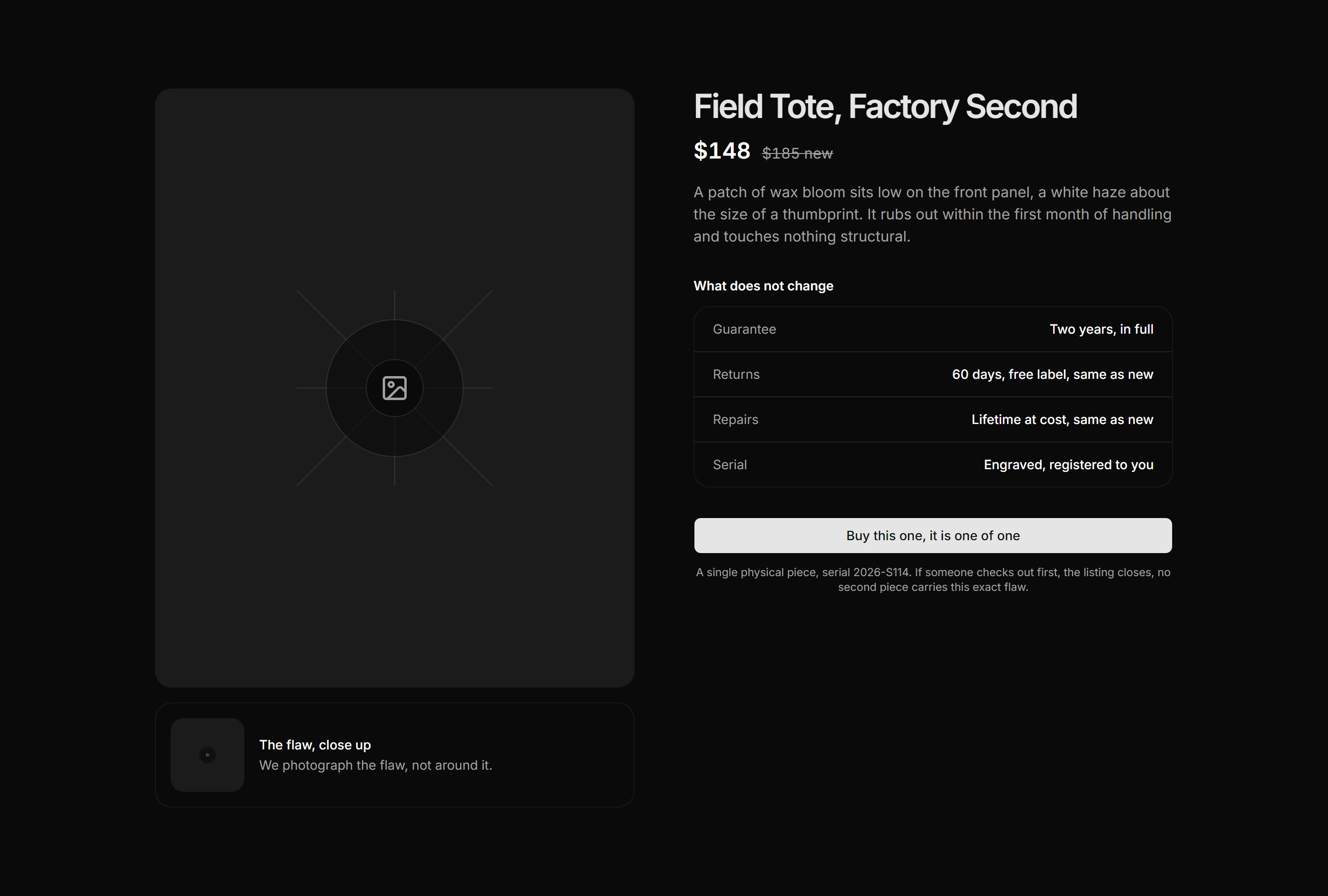 Ecommerce Seconds and Outlet: Photographed Flaw Overview