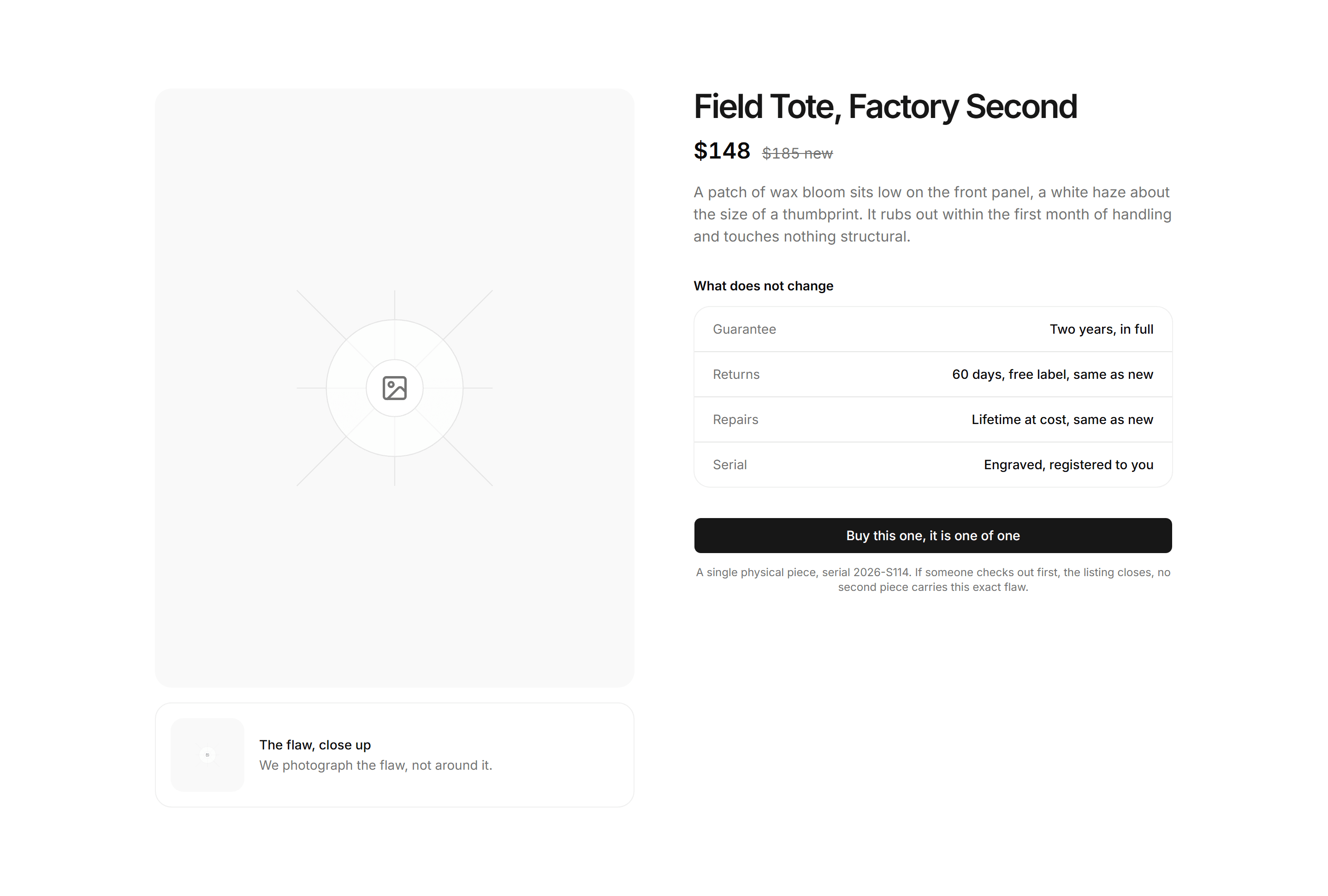 Ecommerce Seconds and Outlet: Photographed Flaw Overview