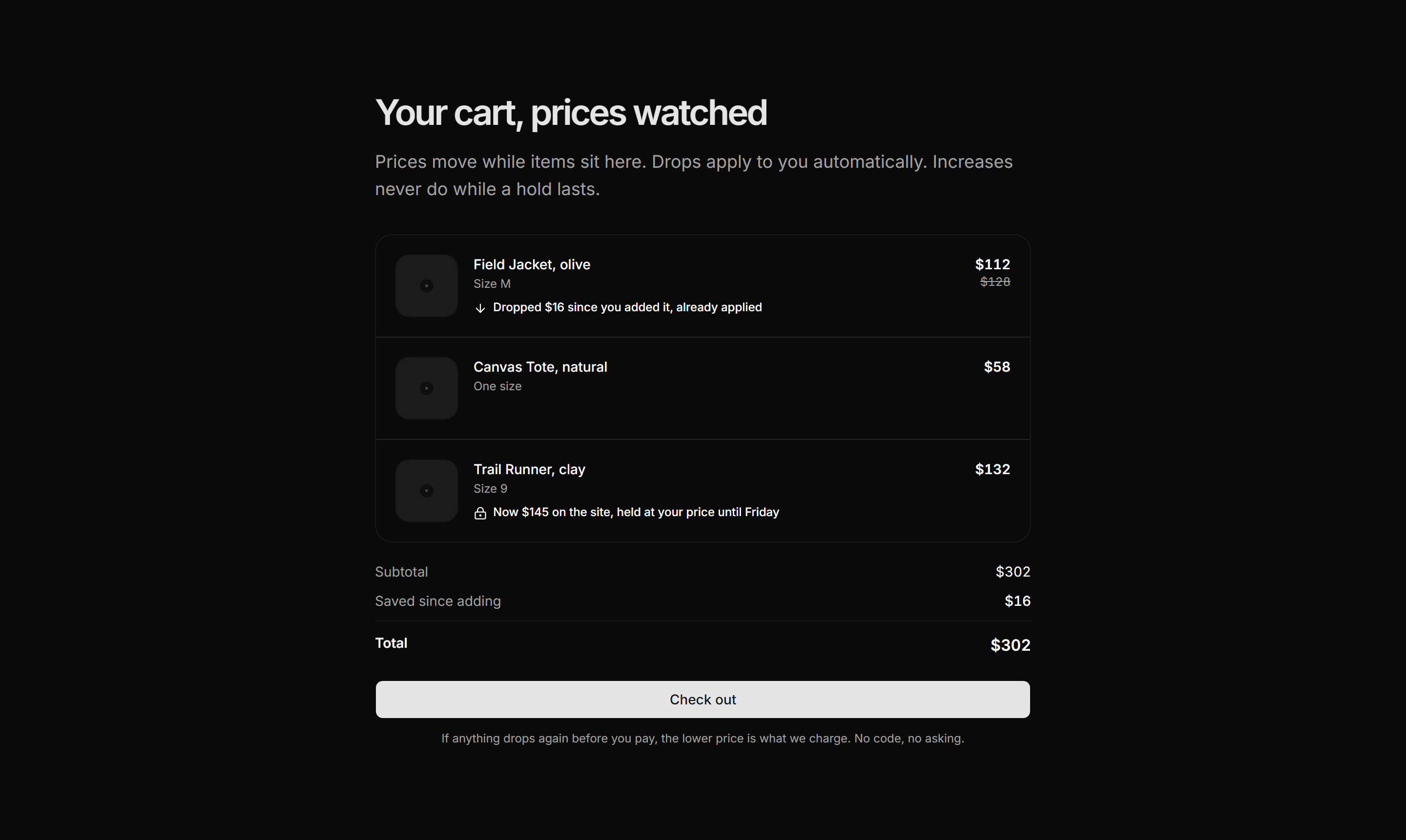 Ecommerce Cart: Cart With Price Drops