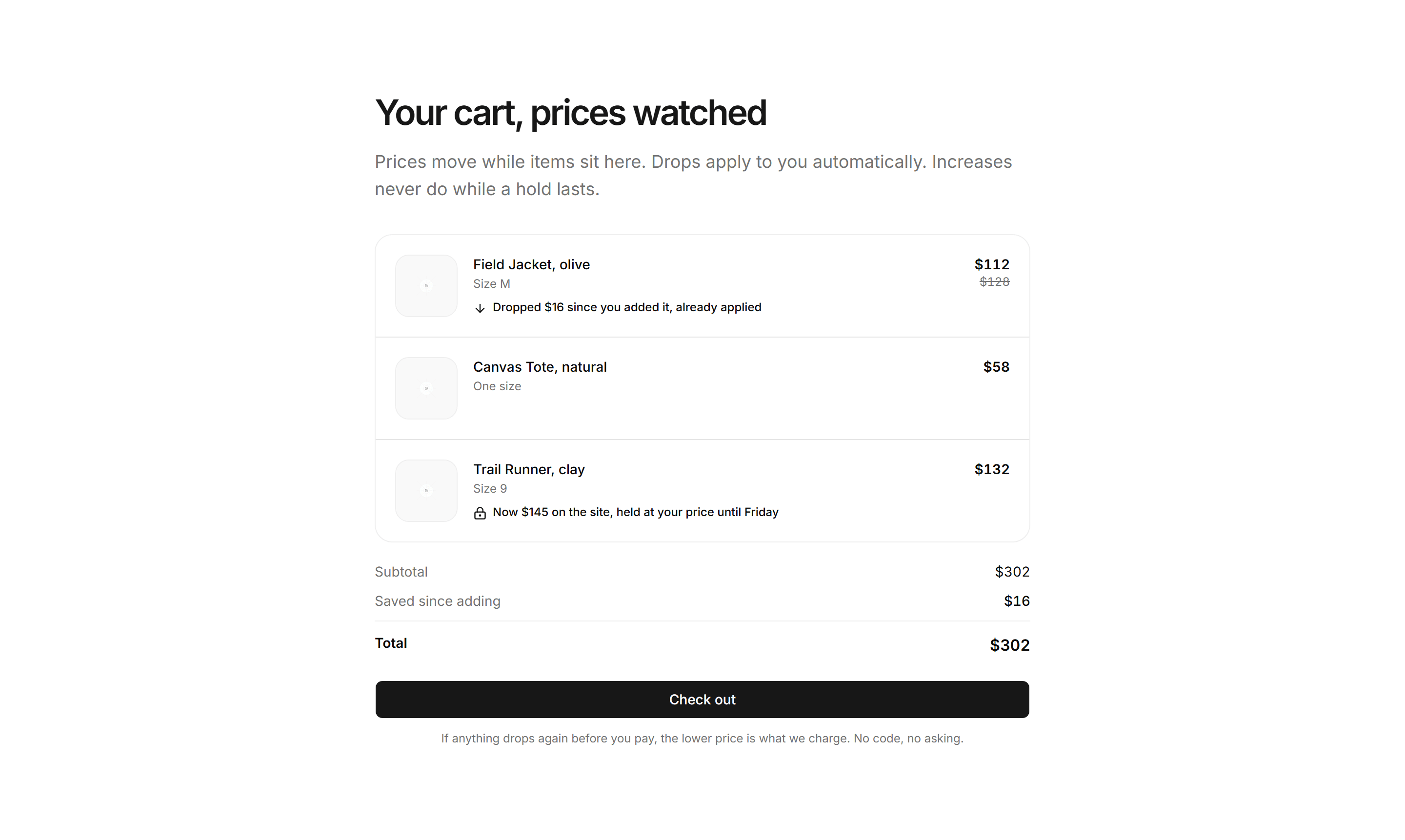 Ecommerce Cart: Cart With Price Drops