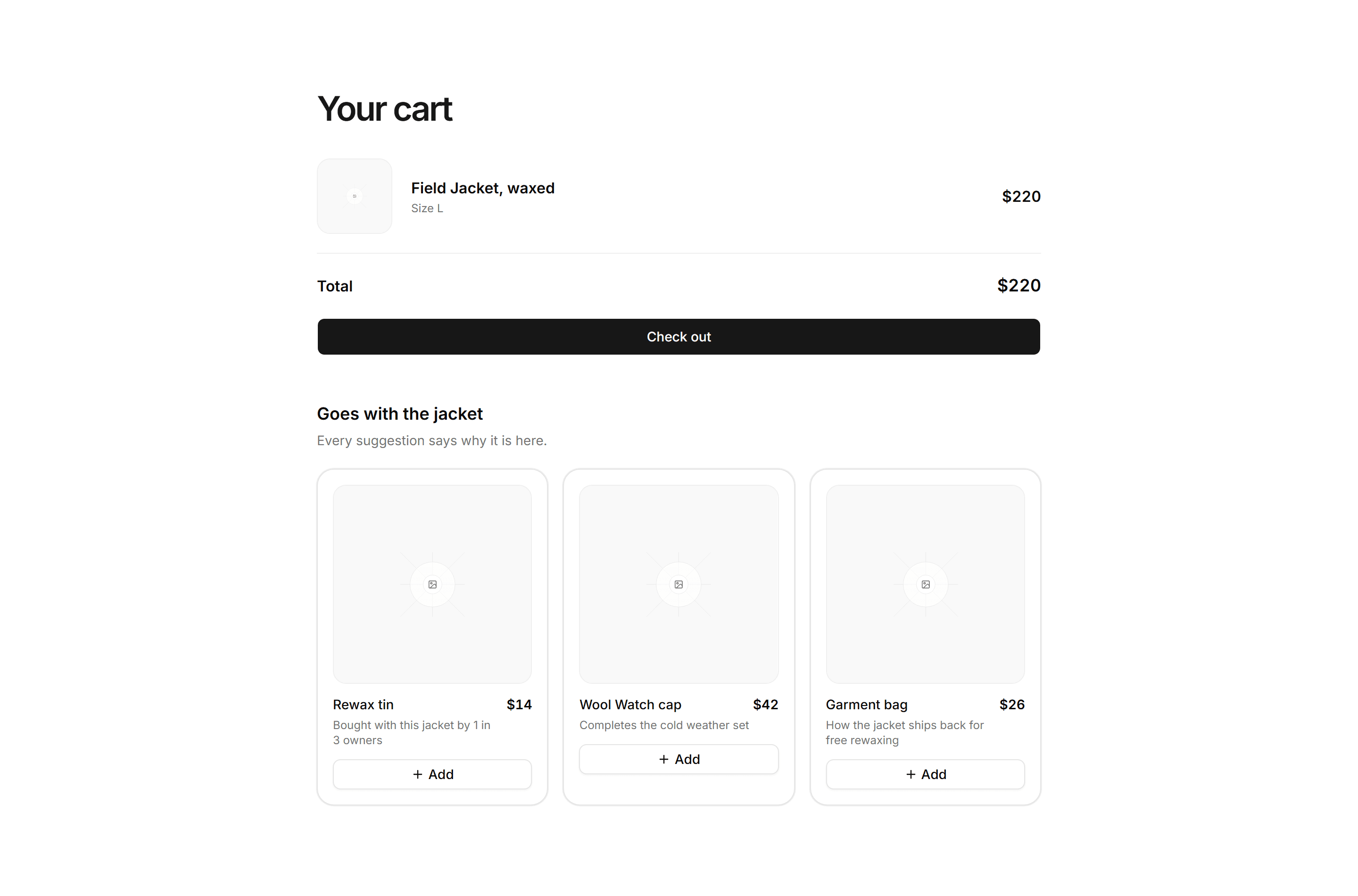 Ecommerce Cart: Cart With Recommendations