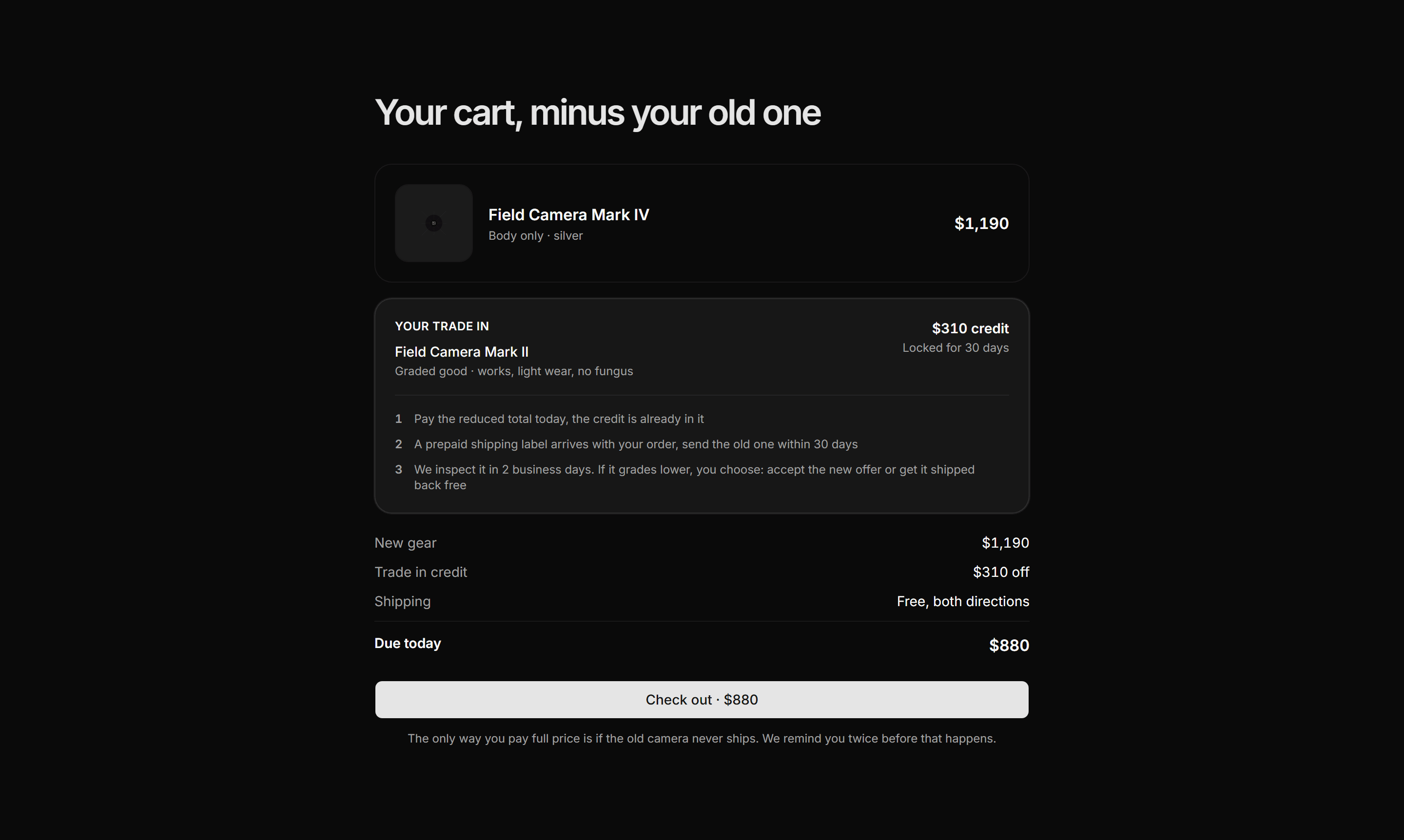 Ecommerce Cart: Cart With Trade In