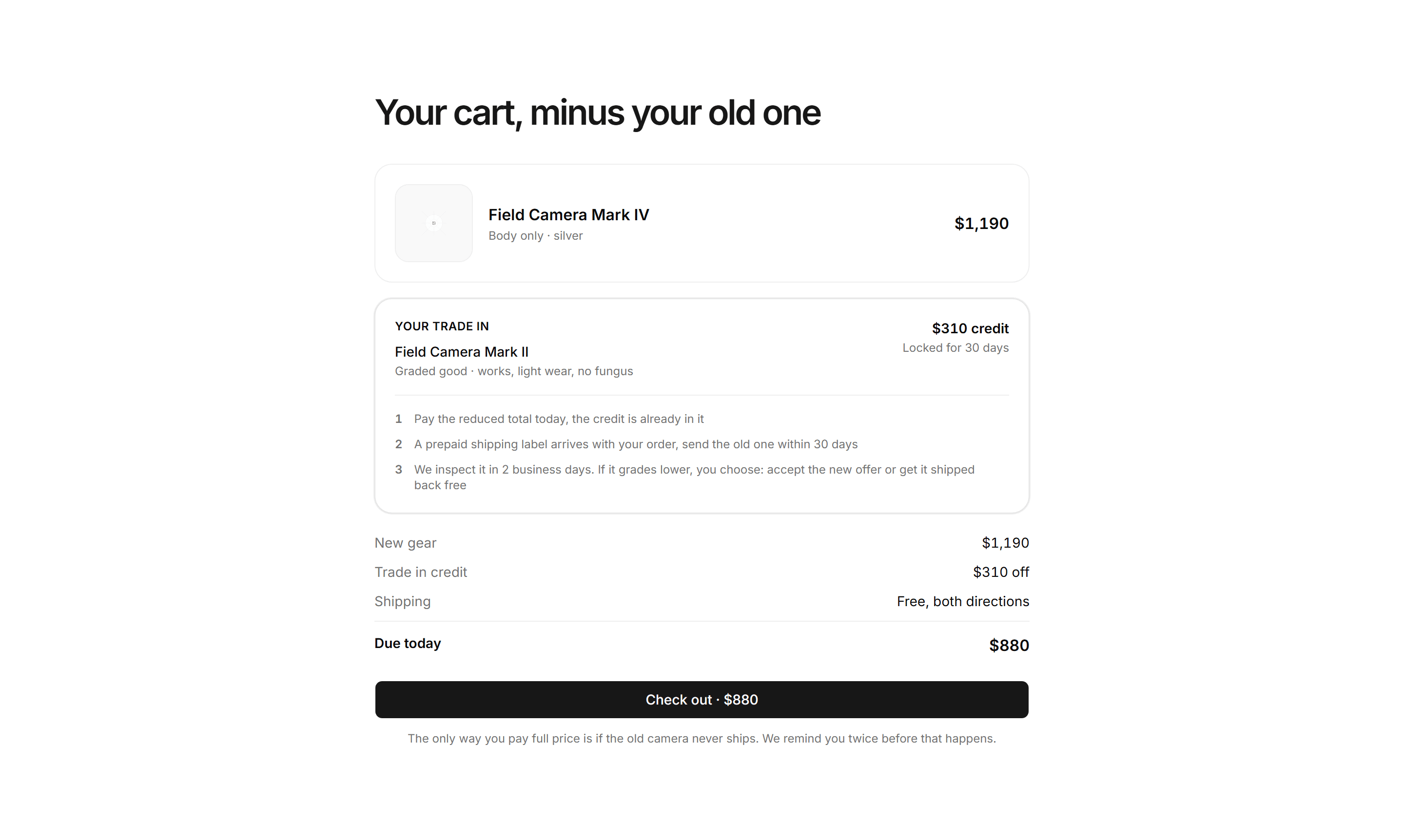 Ecommerce Cart: Cart With Trade In