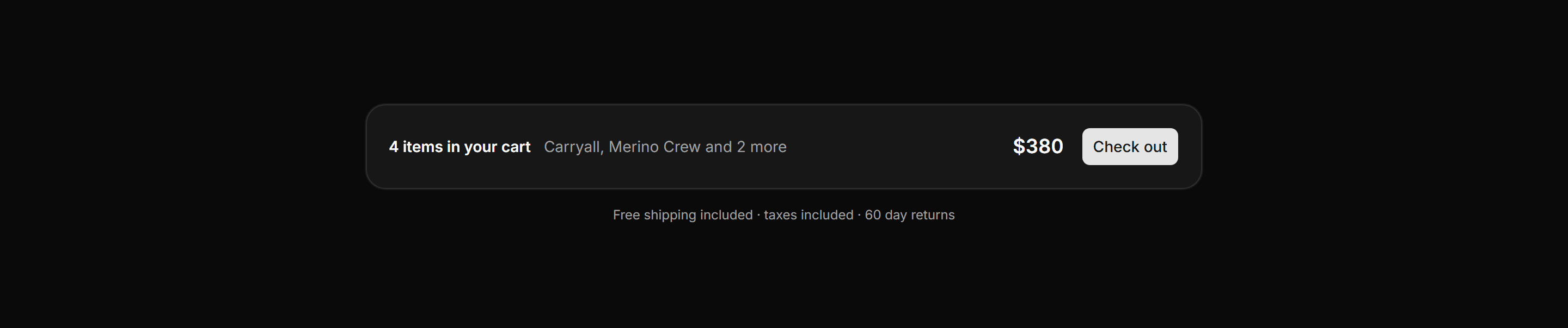 Ecommerce Cart: Compact Cart Summary