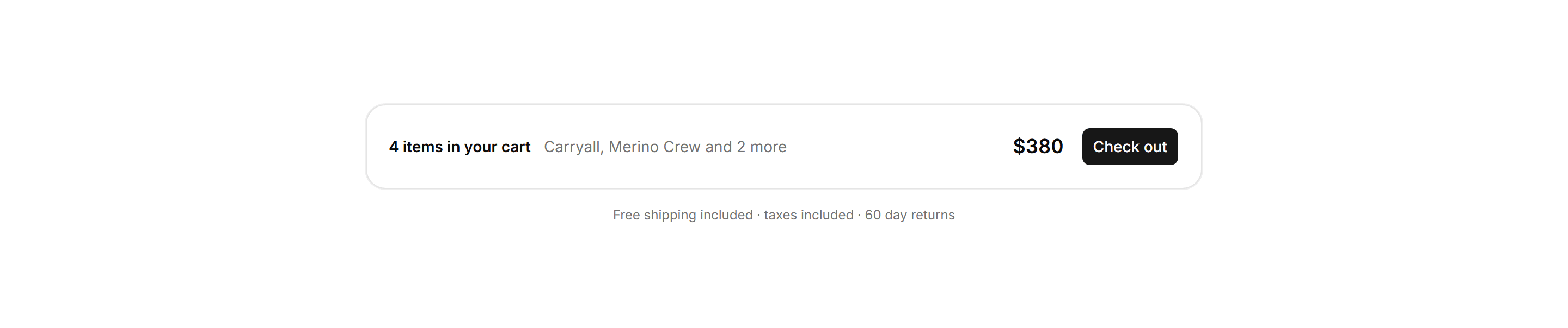 Ecommerce Cart: Compact Cart Summary
