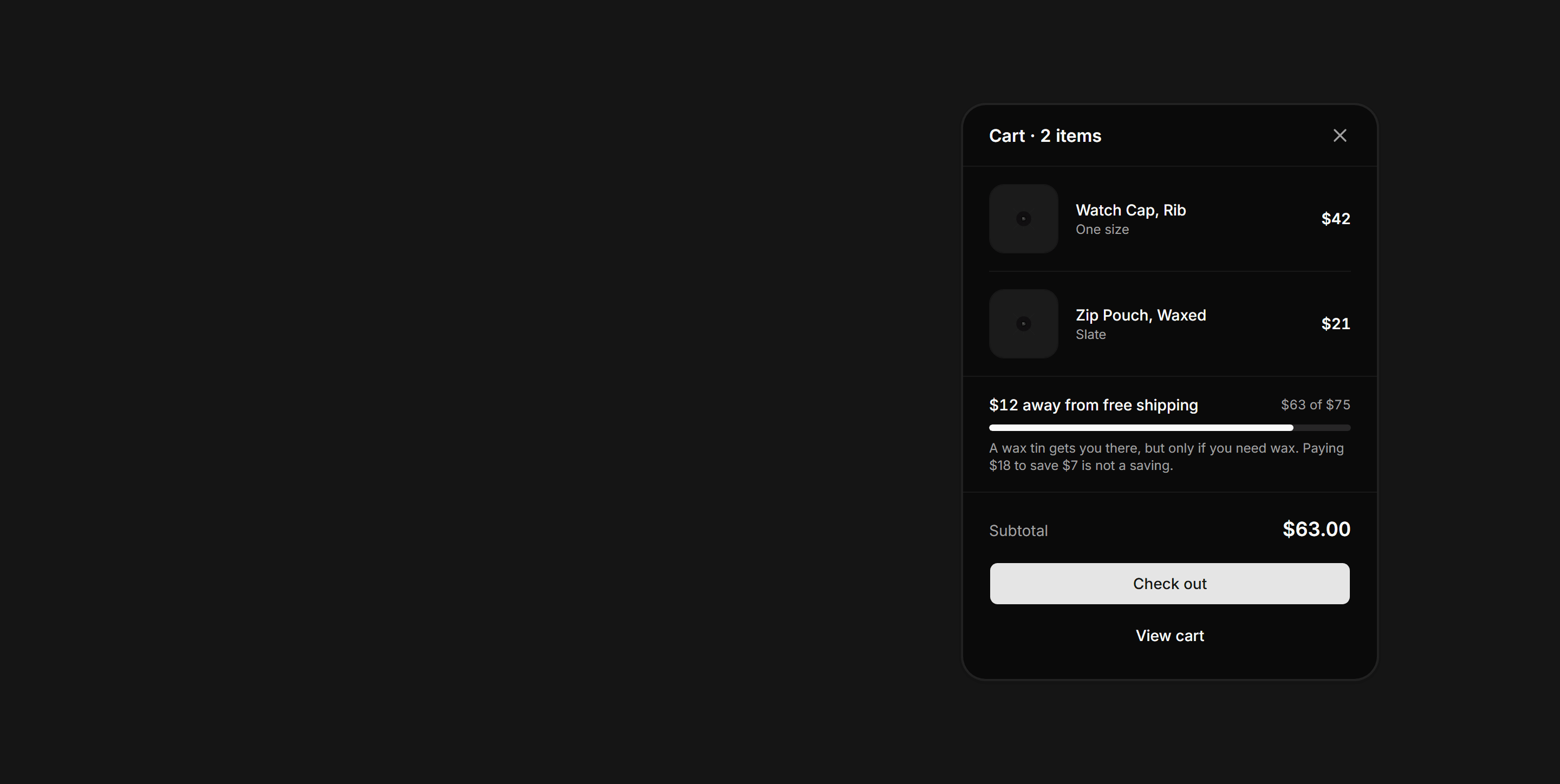 Ecommerce Cart: Mini Cart Drawer