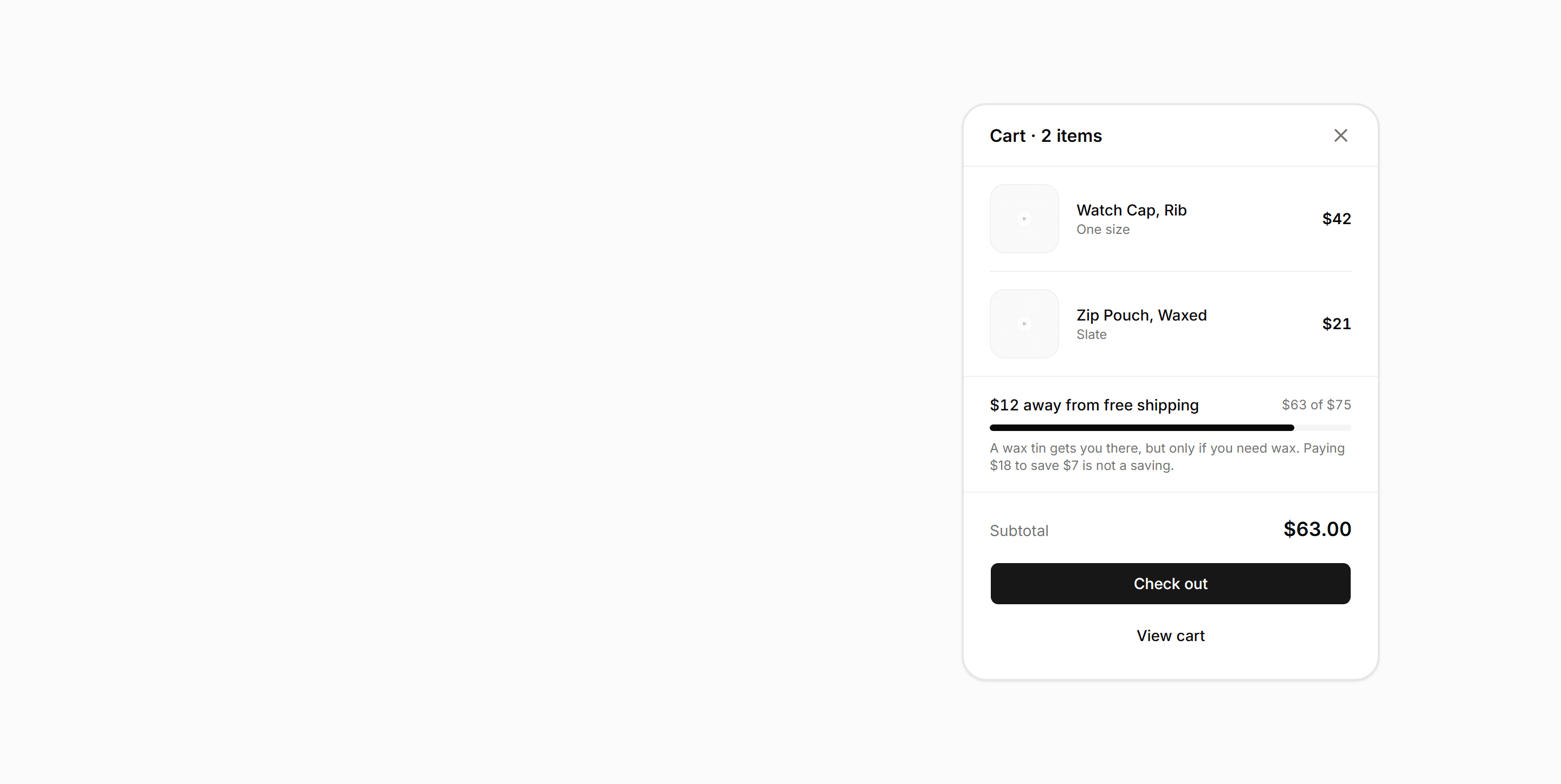 Ecommerce Cart: Mini Cart Drawer