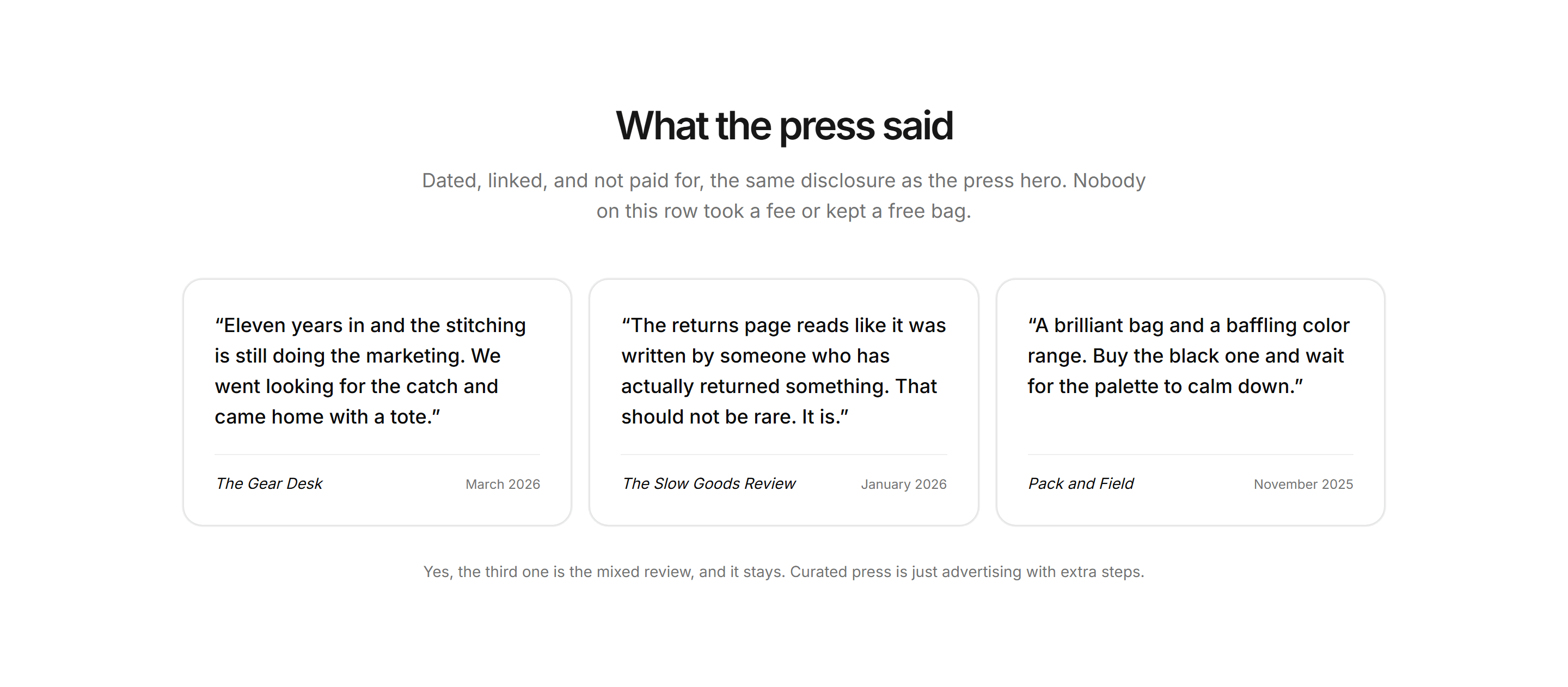 Ecommerce Social Proof: Press Mentions Row