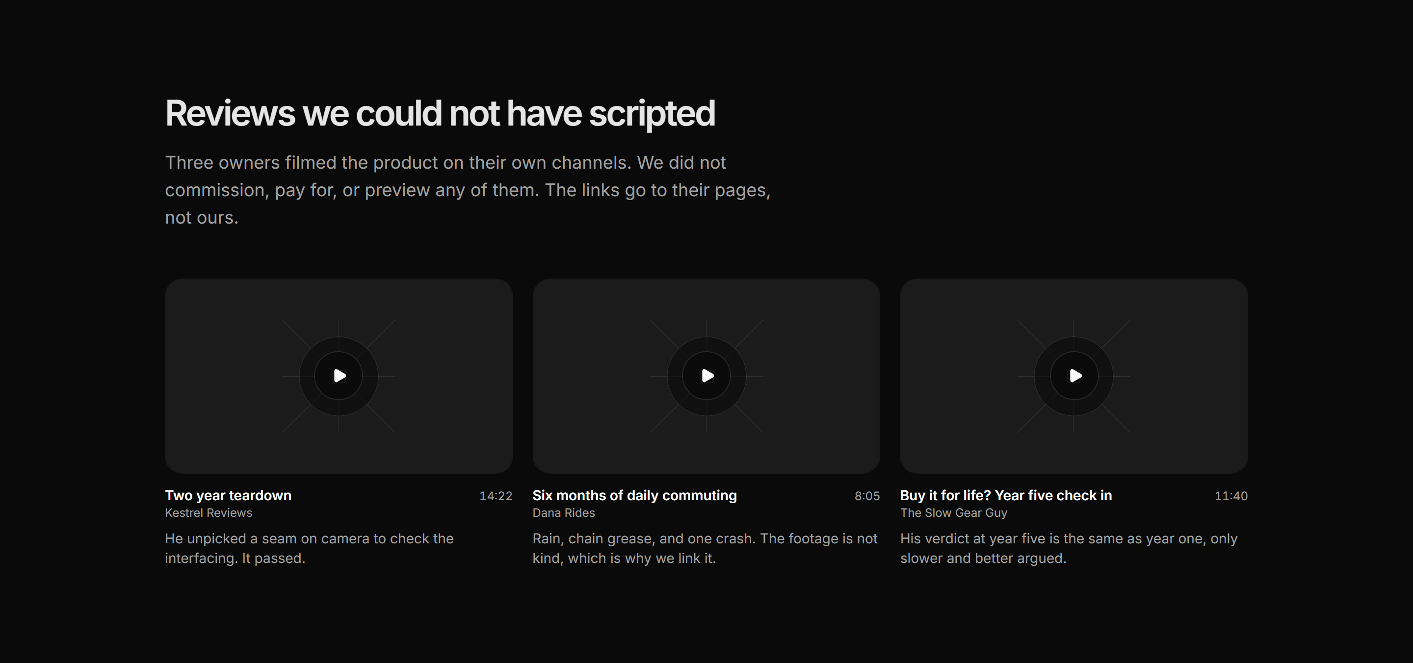 Ecommerce Social Proof: Video Reviews Row