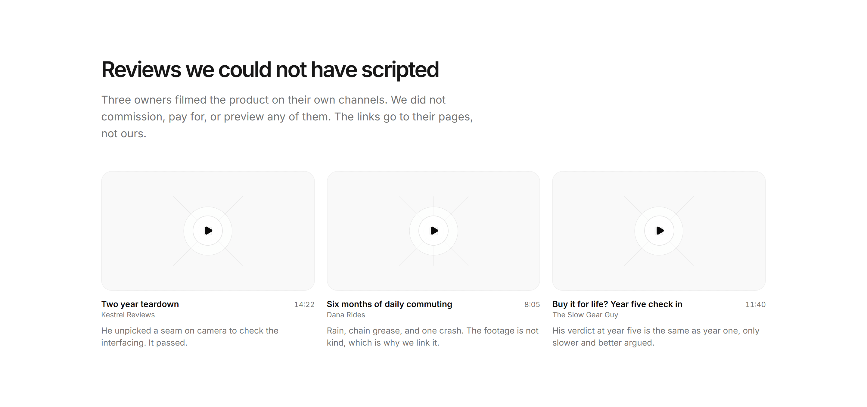 Ecommerce Social Proof: Video Reviews Row