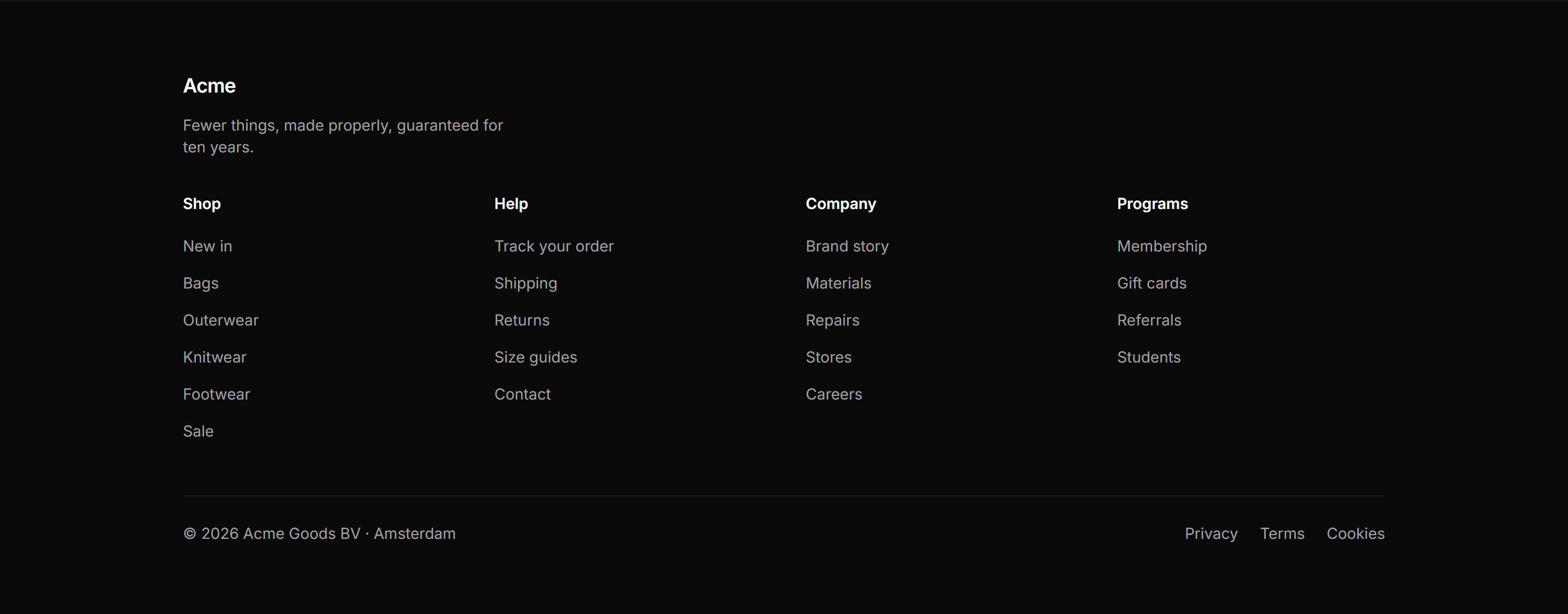 Ecommerce Footer: Footer Accordion Mobile