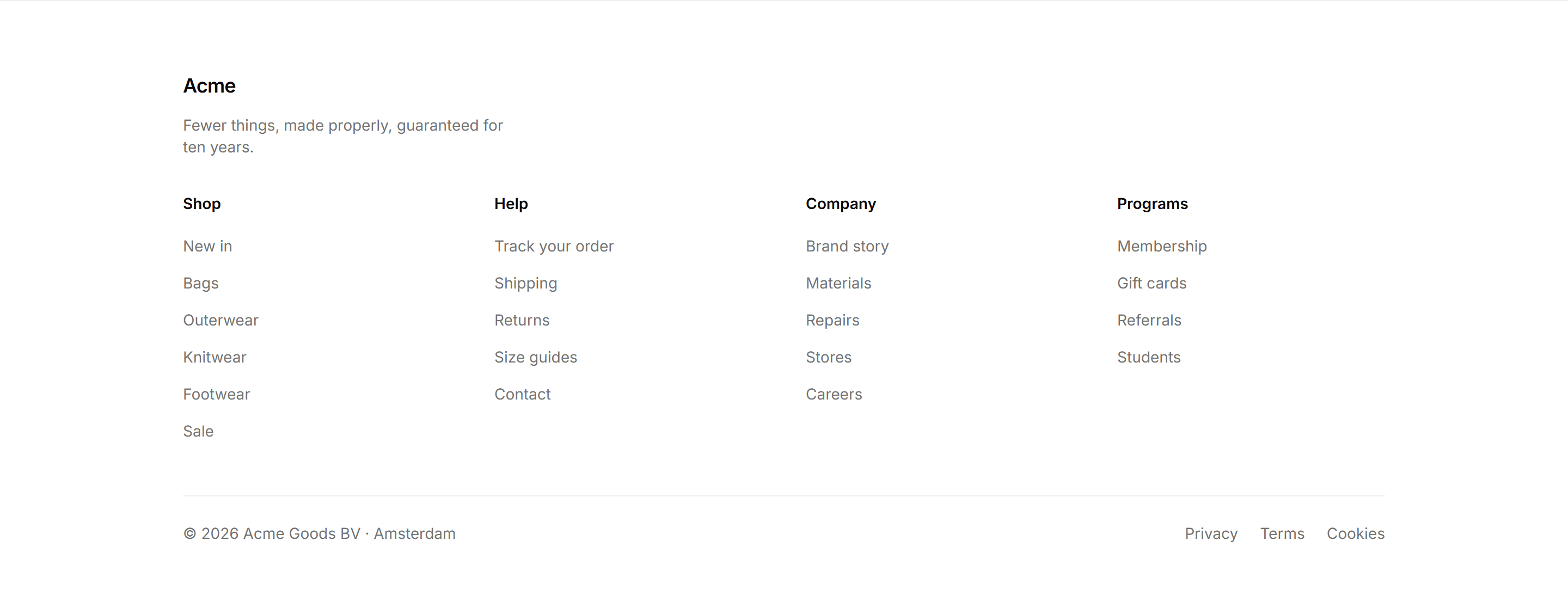 Ecommerce Footer: Footer Accordion Mobile